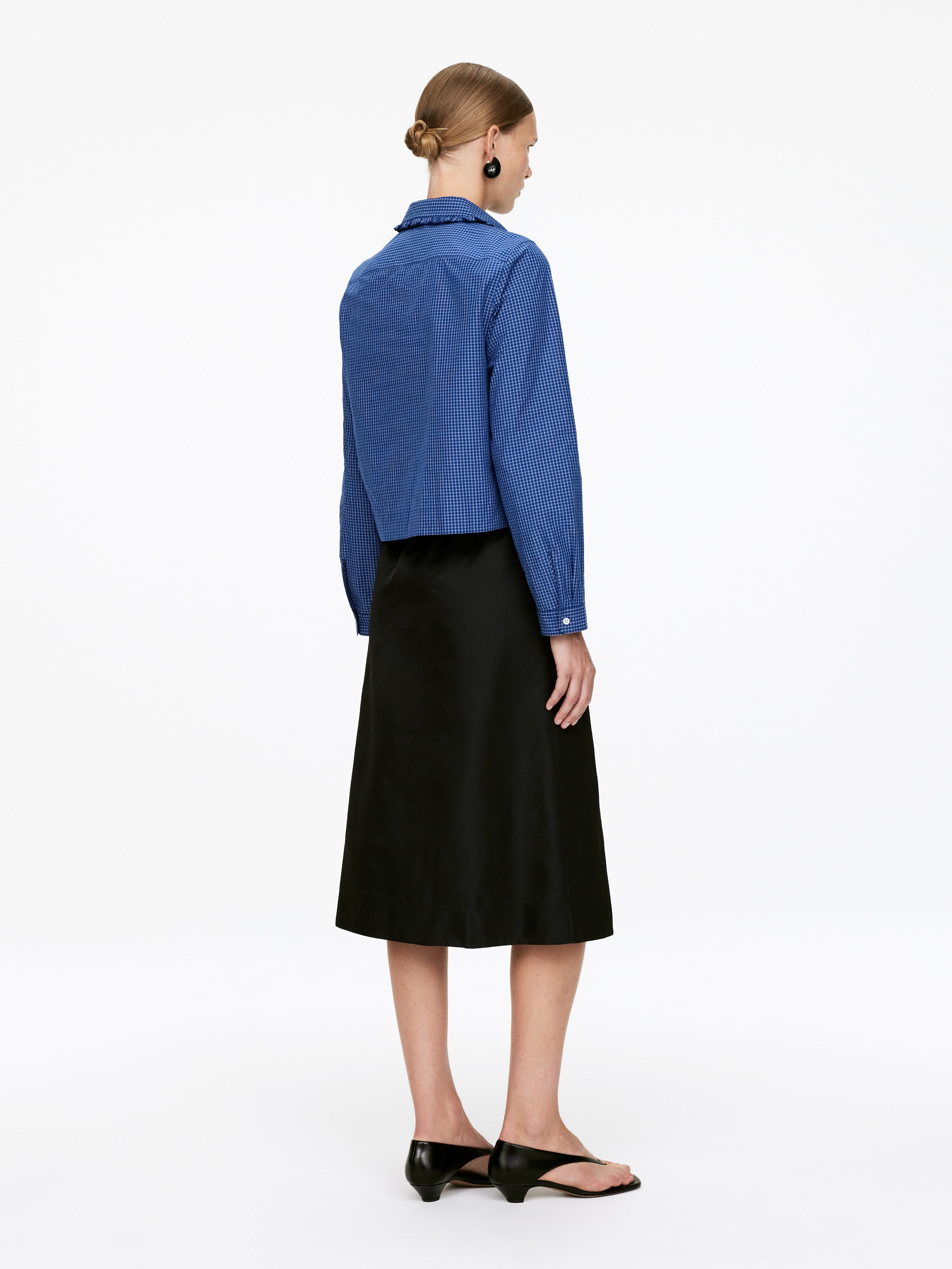 Frill Blouse - Blue/Checkered - Regular fit - Women - StillMedia/Lookbook - 6