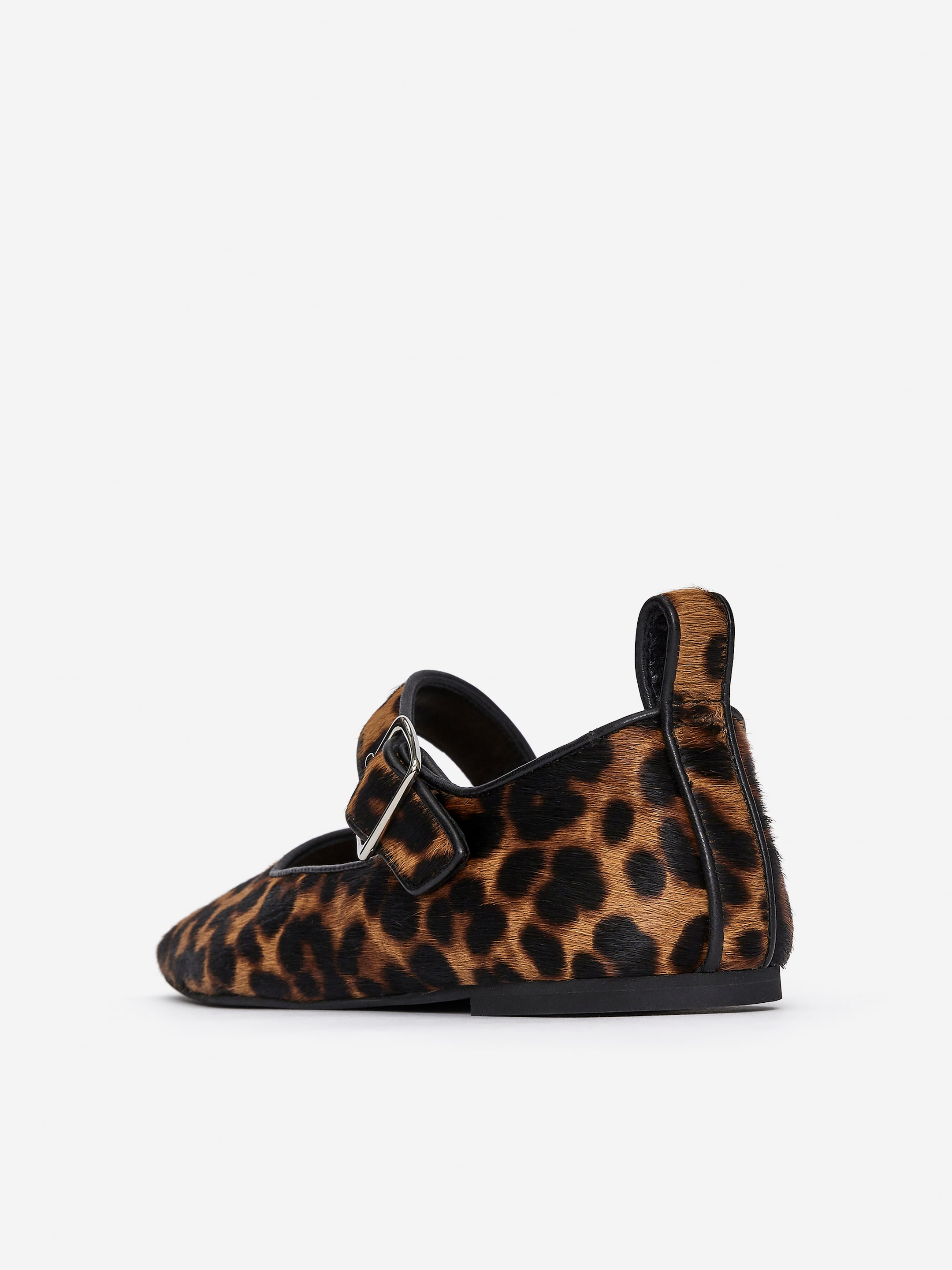 Chaussures babies plates en cuir - Marron/Noir/Imitation léopard - Femme - StillMedia/DescriptiveStillLife - 1