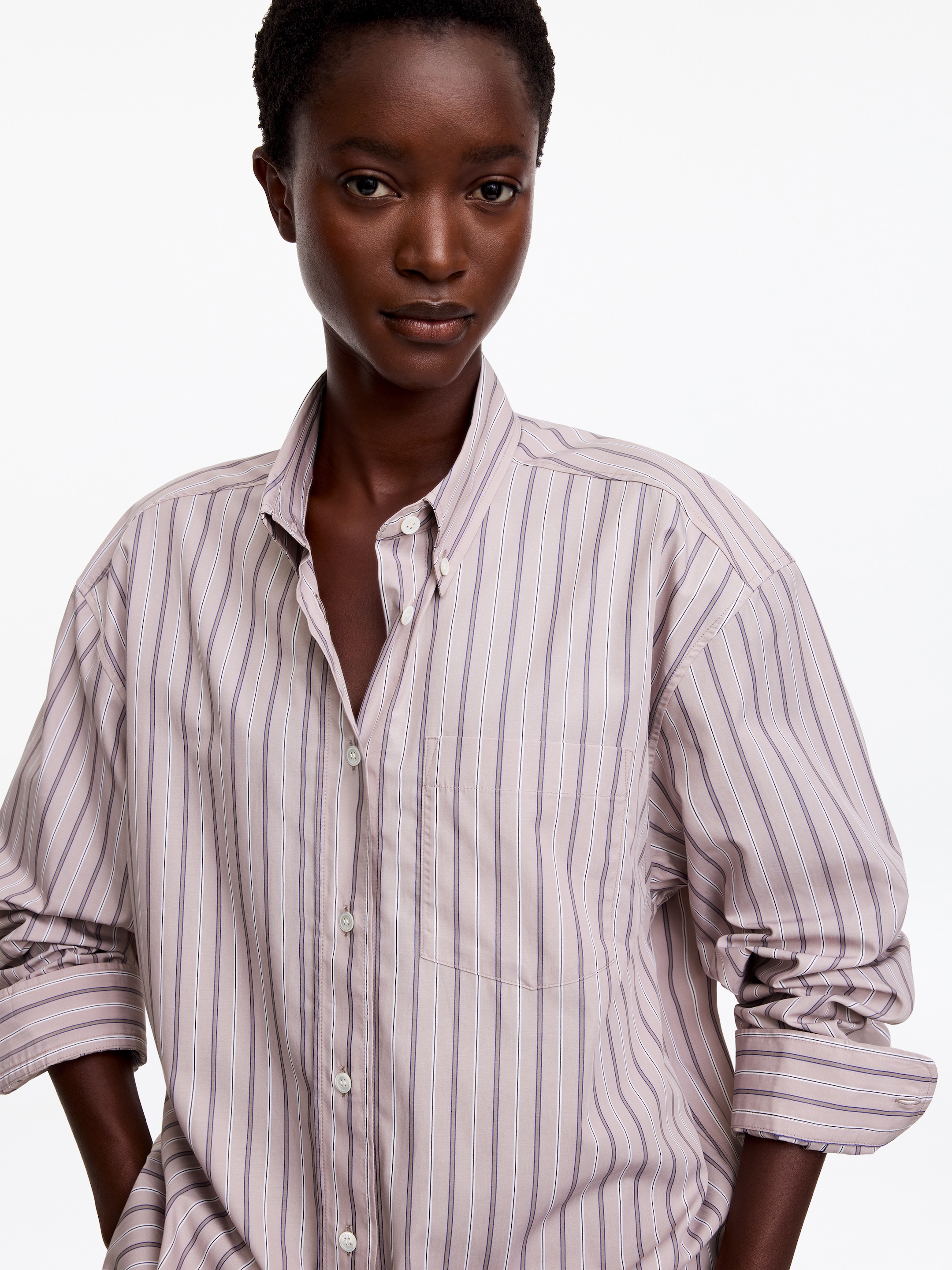 Cotton Shirt - Grey - Regular fit - women - StillMedia/Lookbook - 3