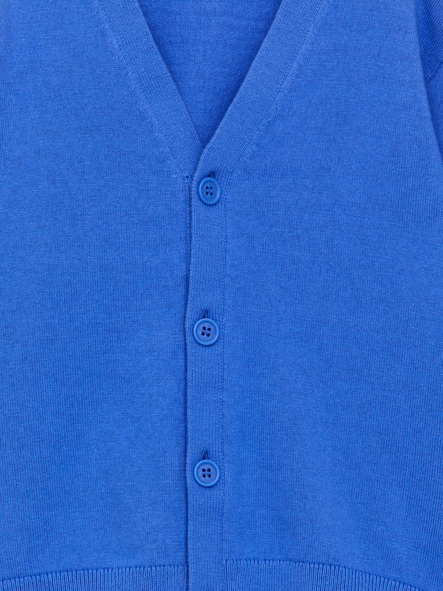 Cardigan en coton et laine - Bleu - 3