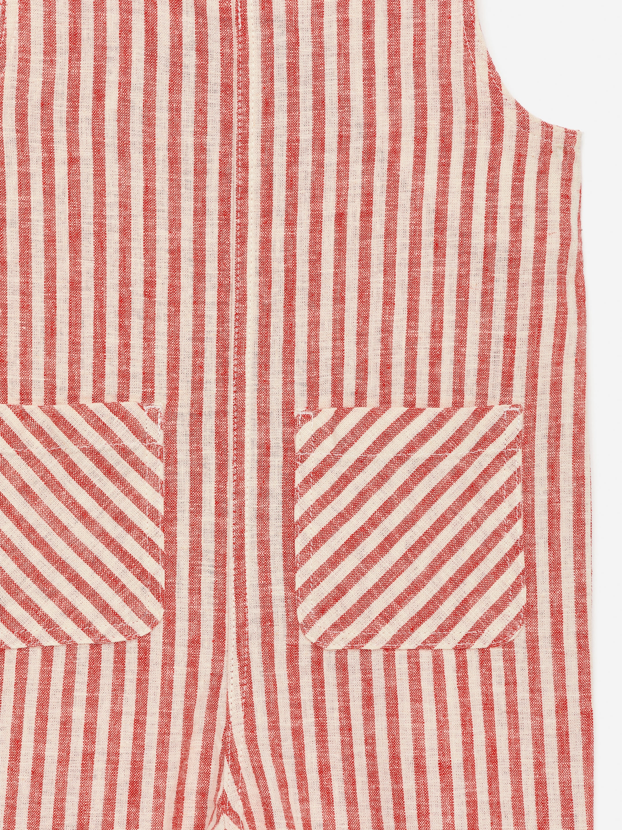 Cotton-Linen Dungarees - Red/White - Regular fit - Children - StillMedia/DescriptiveDetail - 2