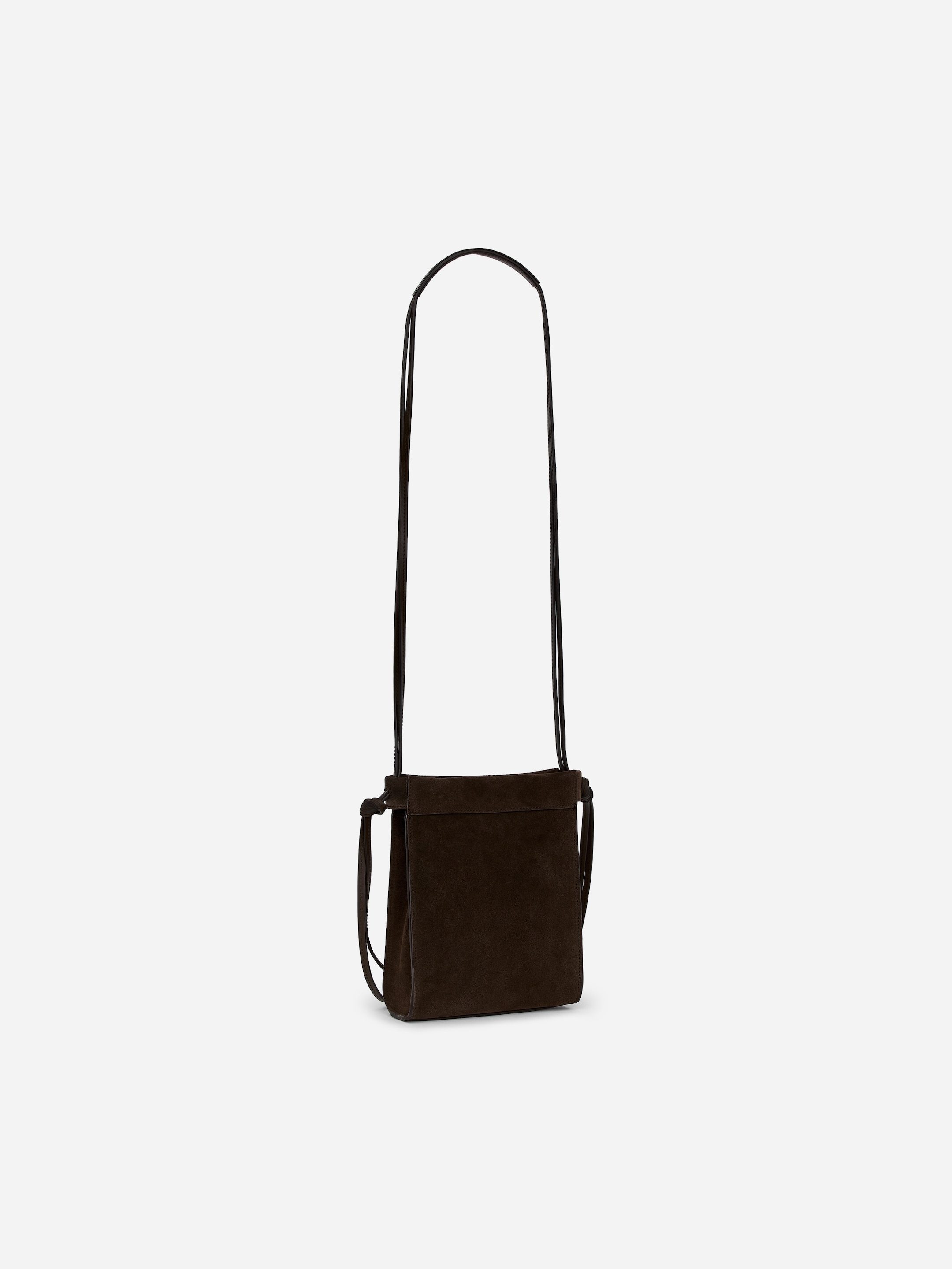 Sac bandoulière en croûte de cuir suédé - Marron foncé - Femme - StillMedia/DescriptiveStillLife - 1
