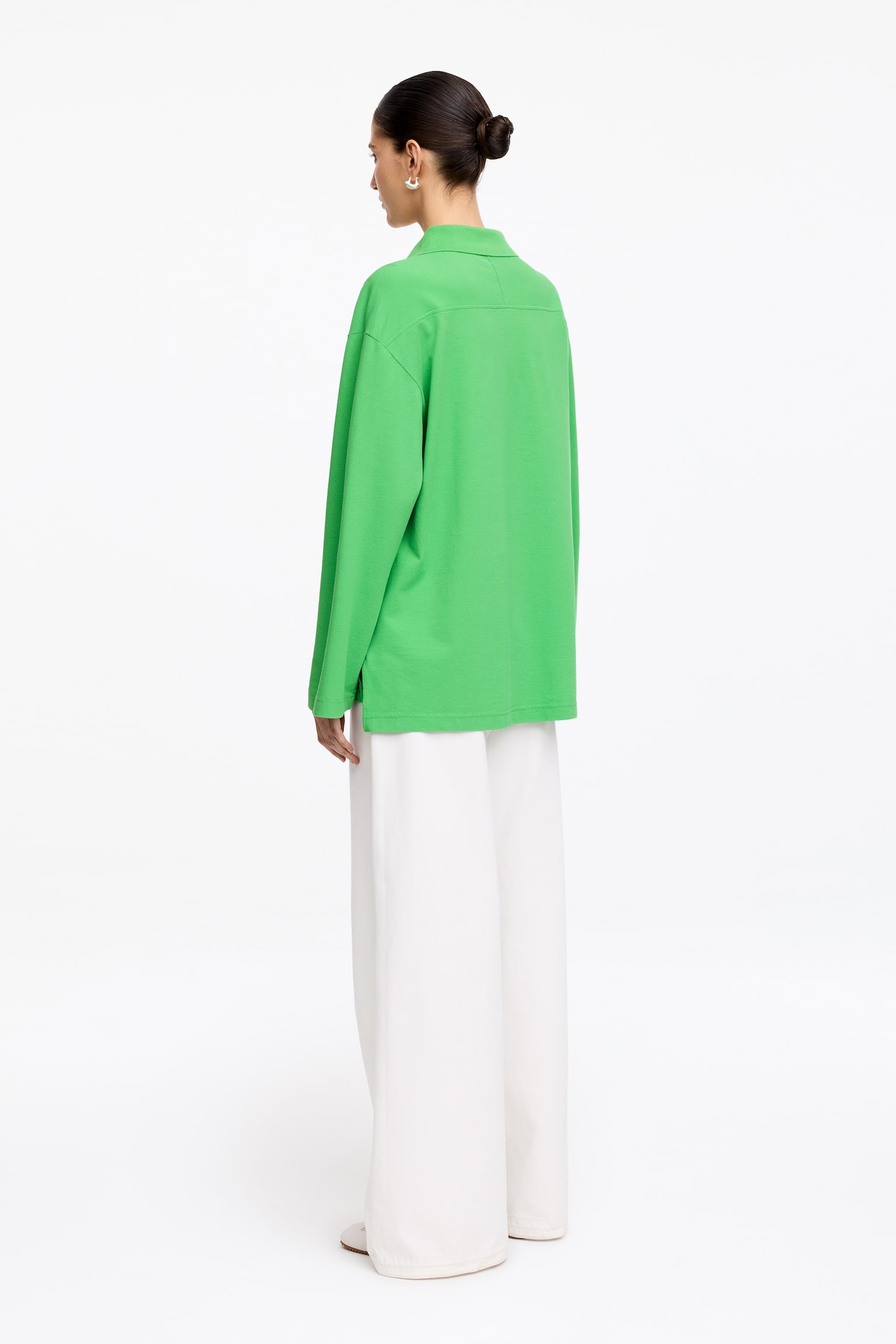 Polo shirt i piké - Grön/Off-white - 3