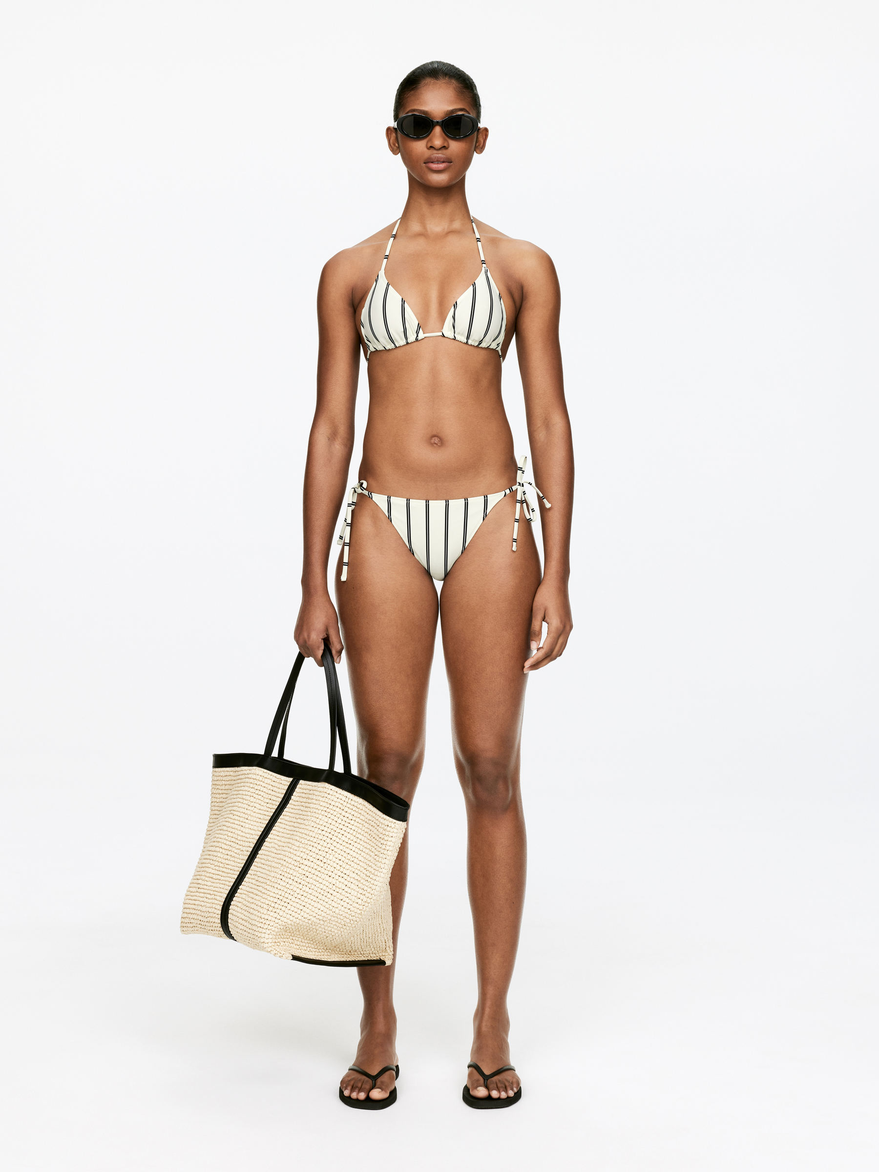 Tie Tanga Bikini Bottom - Off White/Stripe - Women - StillMedia/Lookbook - 3