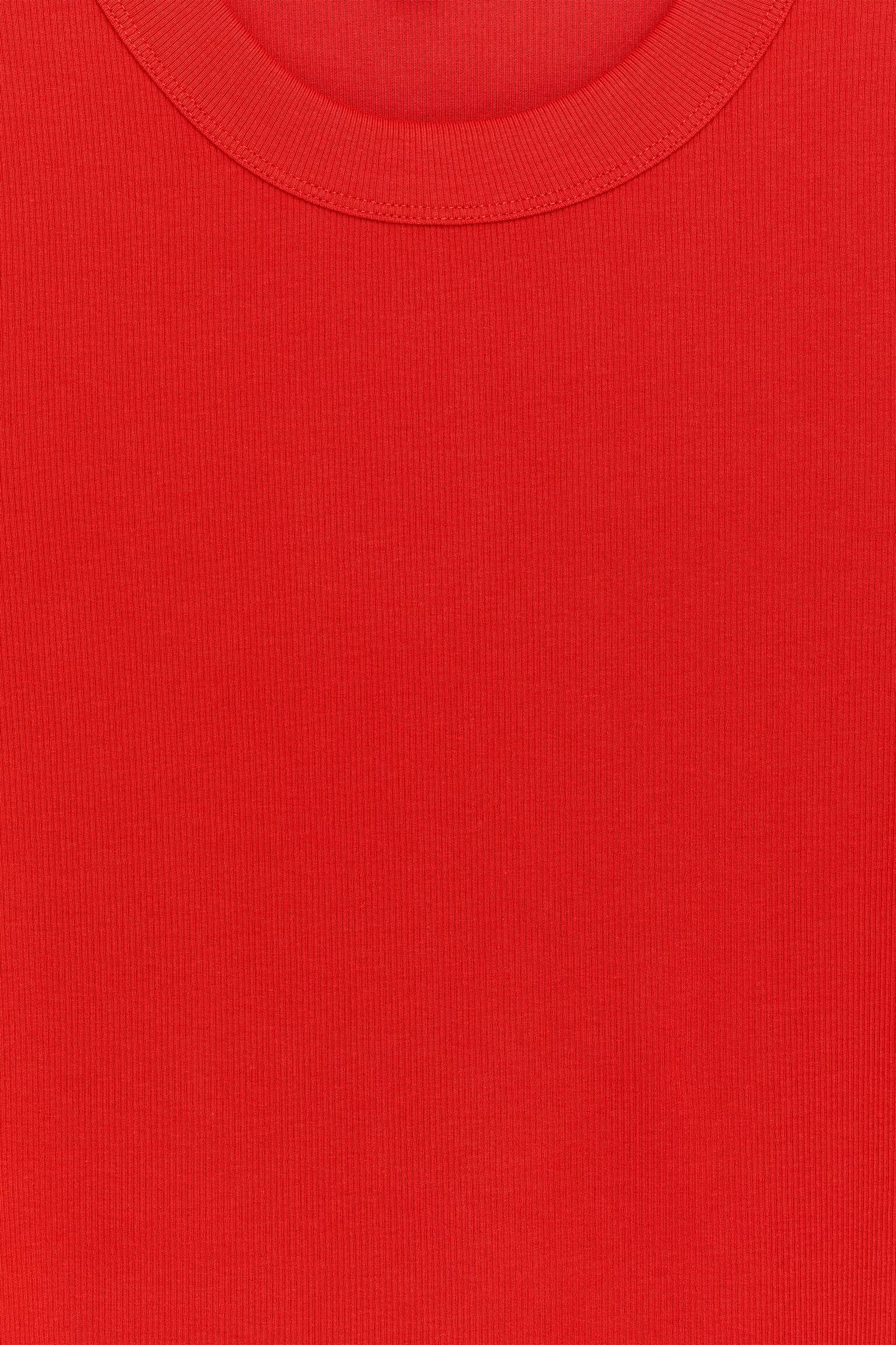 Ribtop - Rød/Sort - 4