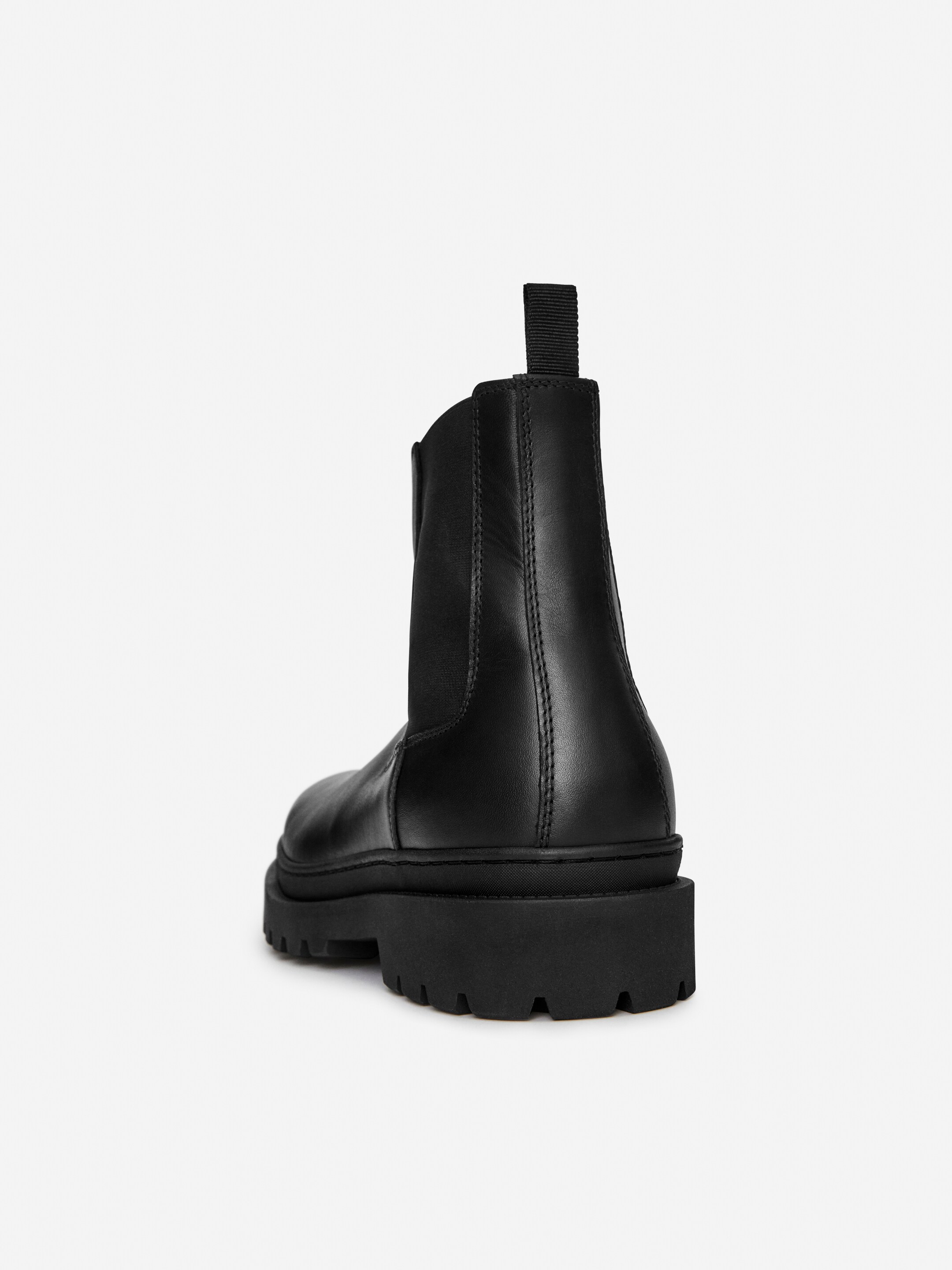 Se større billede: Chelsea-læderstøvler med mudguard - Sort - HERRE | H&M DK 4