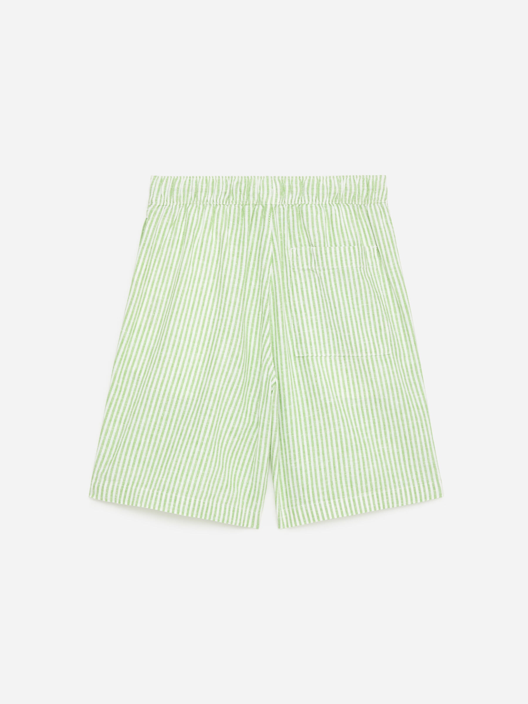 Linneshorts - Grön/vit - Regular fit - Children - StillMedia/DescriptiveStillLife - 1