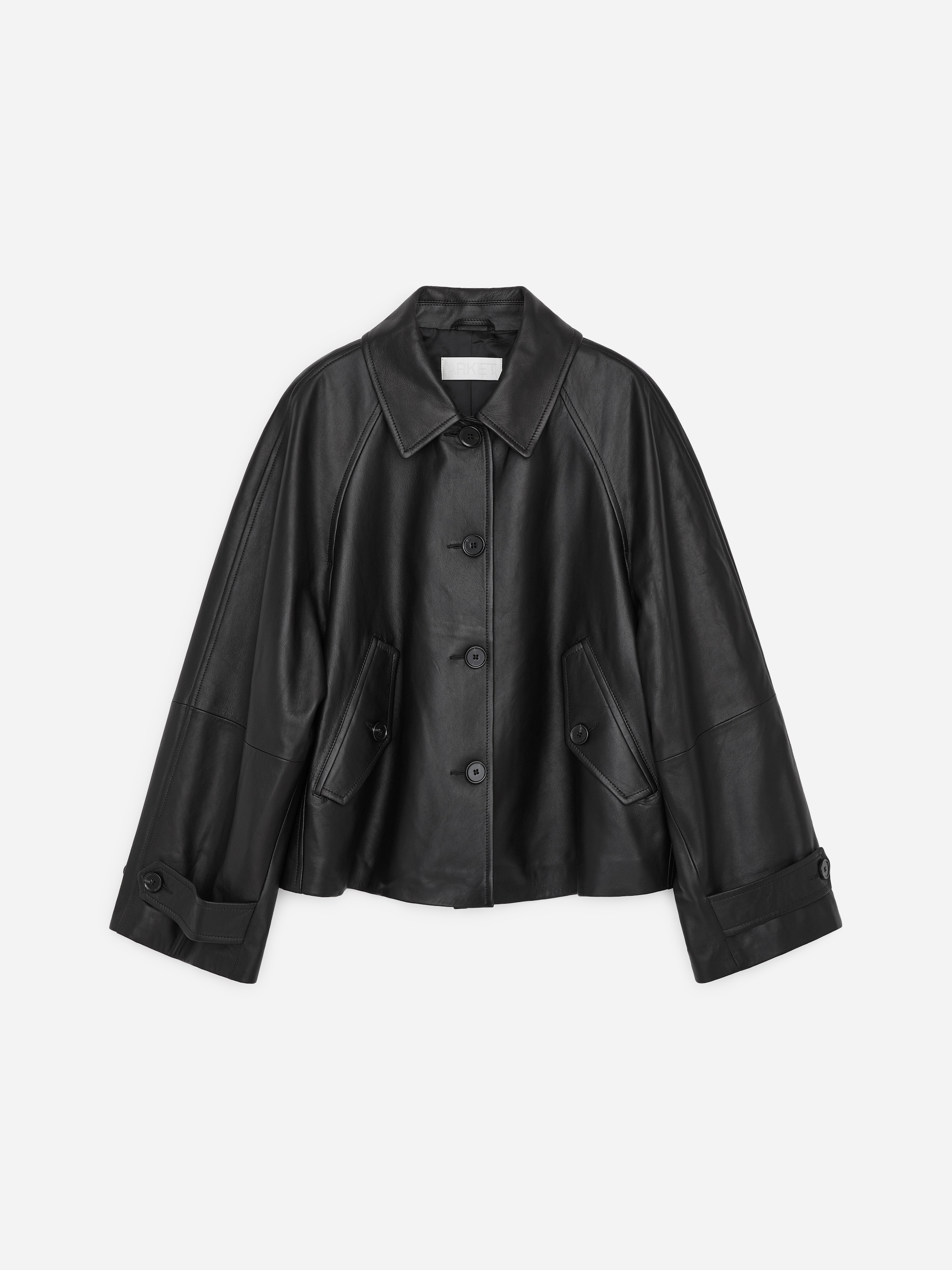 Chaqueta de piel evasé - Negro - Corte estándar - women - StillMedia/DescriptiveStillLife - 2