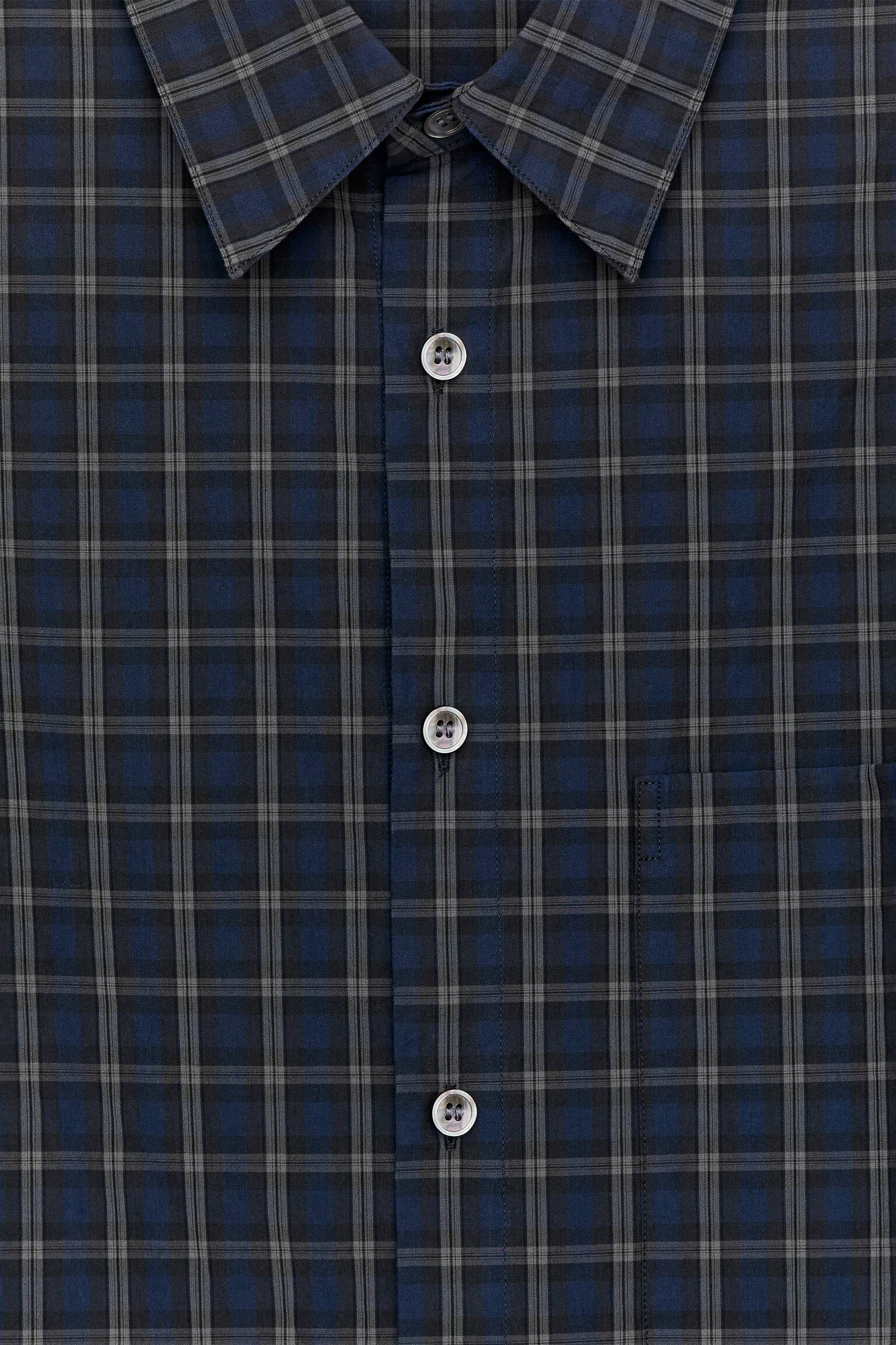 Camicia in popeline dalla vestibilità oversize - Blu/A quadri - 4