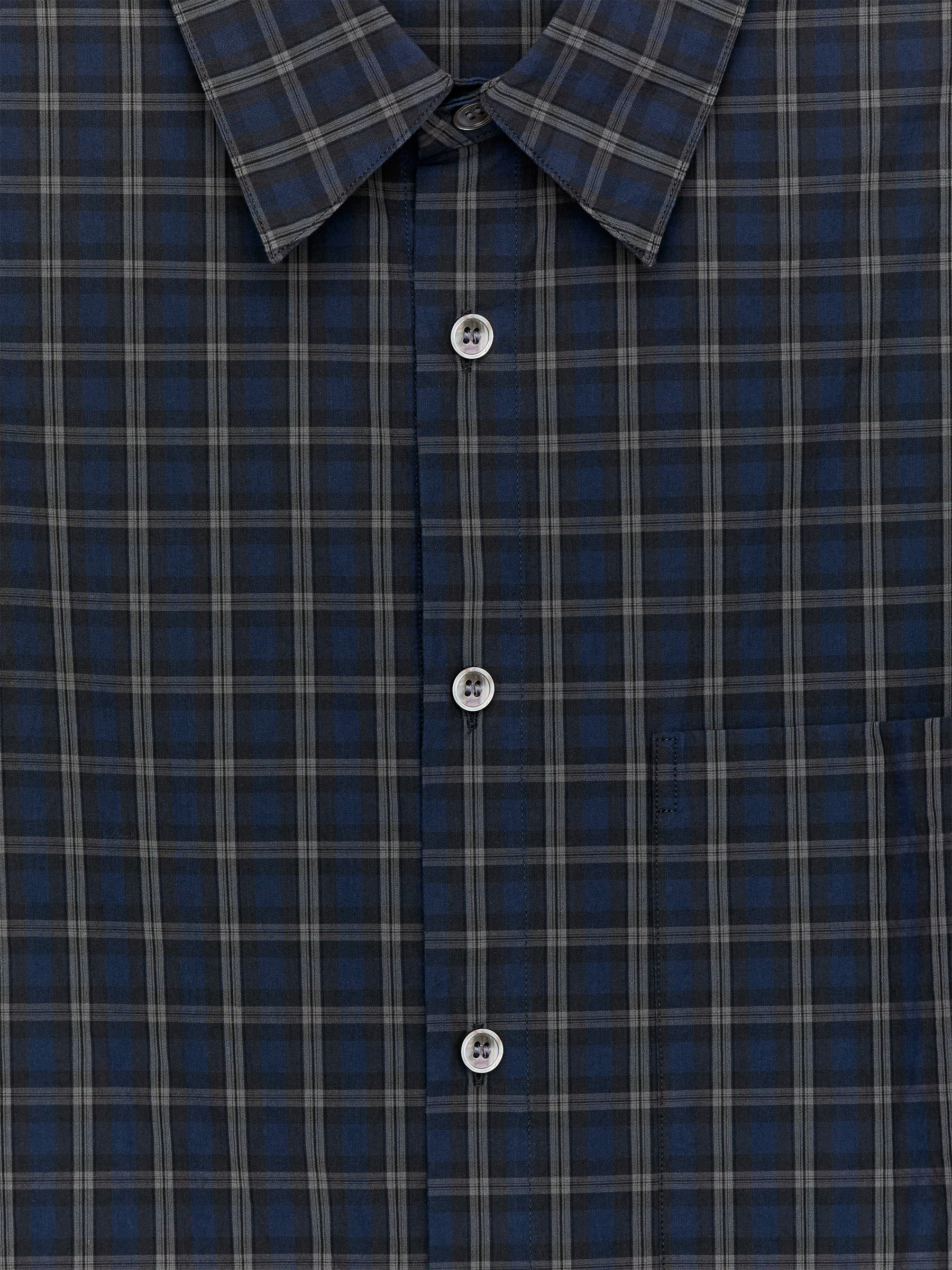 Oversized Poplin Shirt - Blue/Checkered - Oversized - Men - StillMedia/DescriptiveDetail - 1
