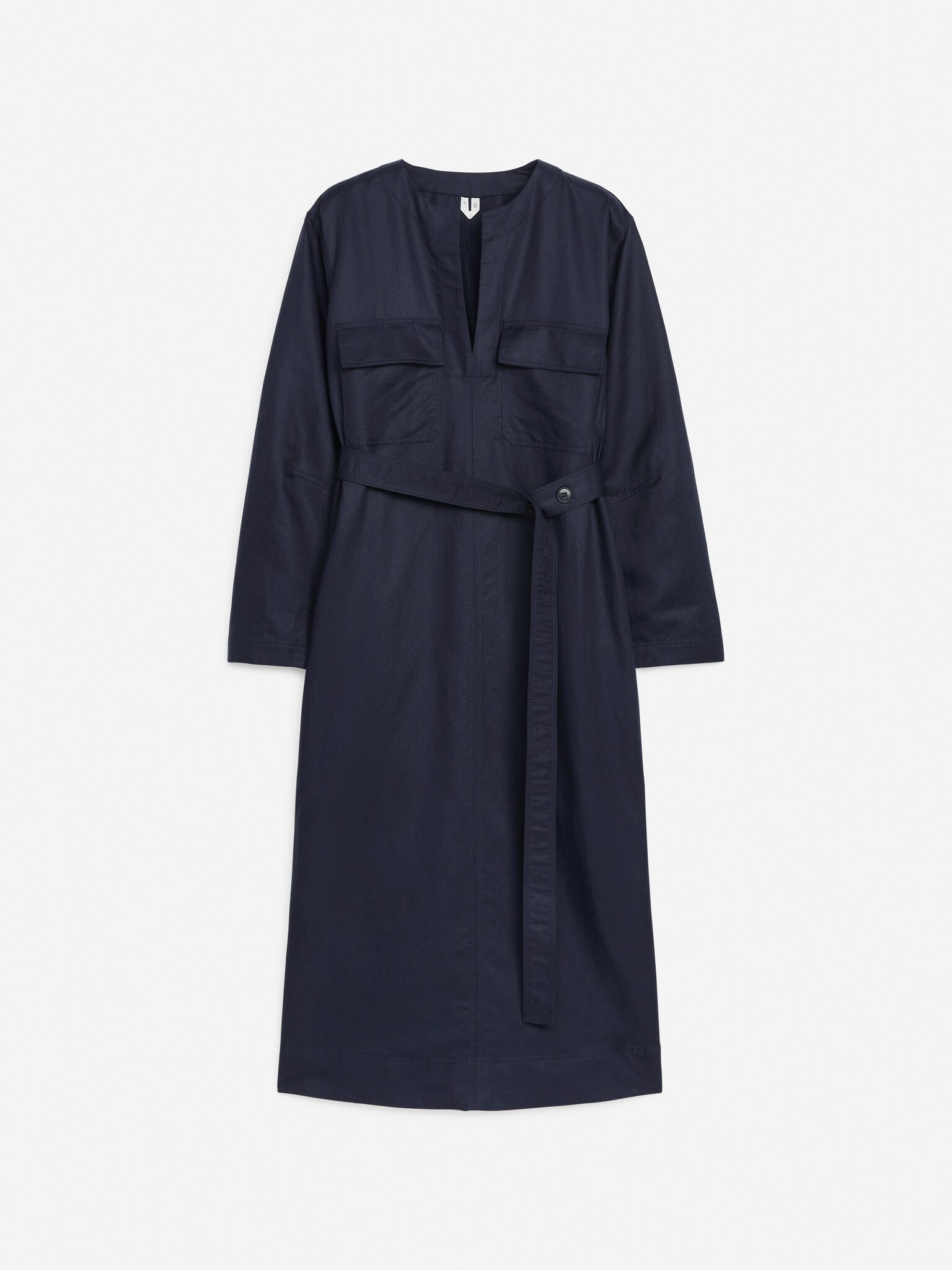 Kleid aus Leinen und Lyocell - Dunkelblau