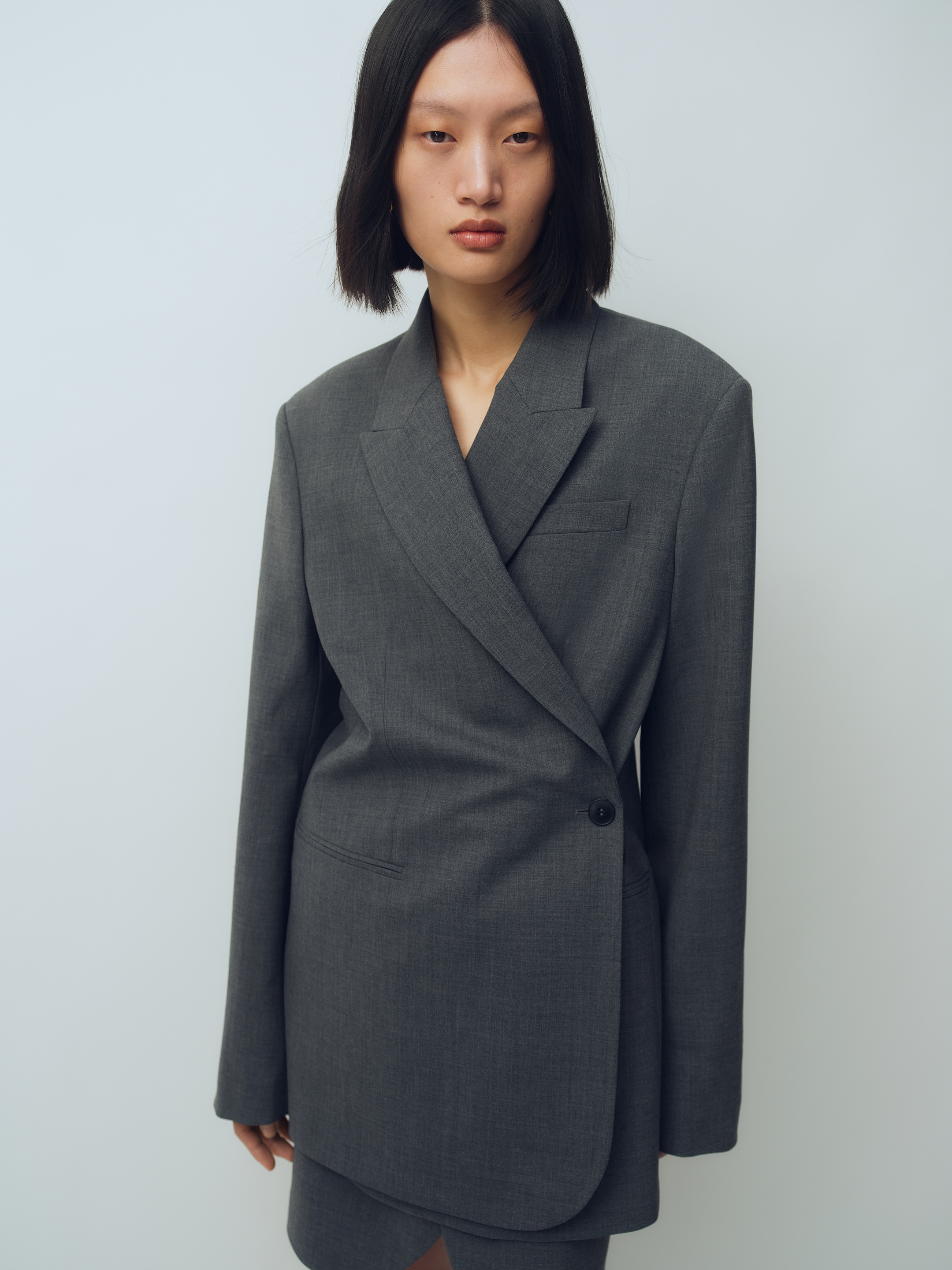 Wool-Blend Blazer - Dark grey - Regular fit - women - StillMedia/Environmental - 1