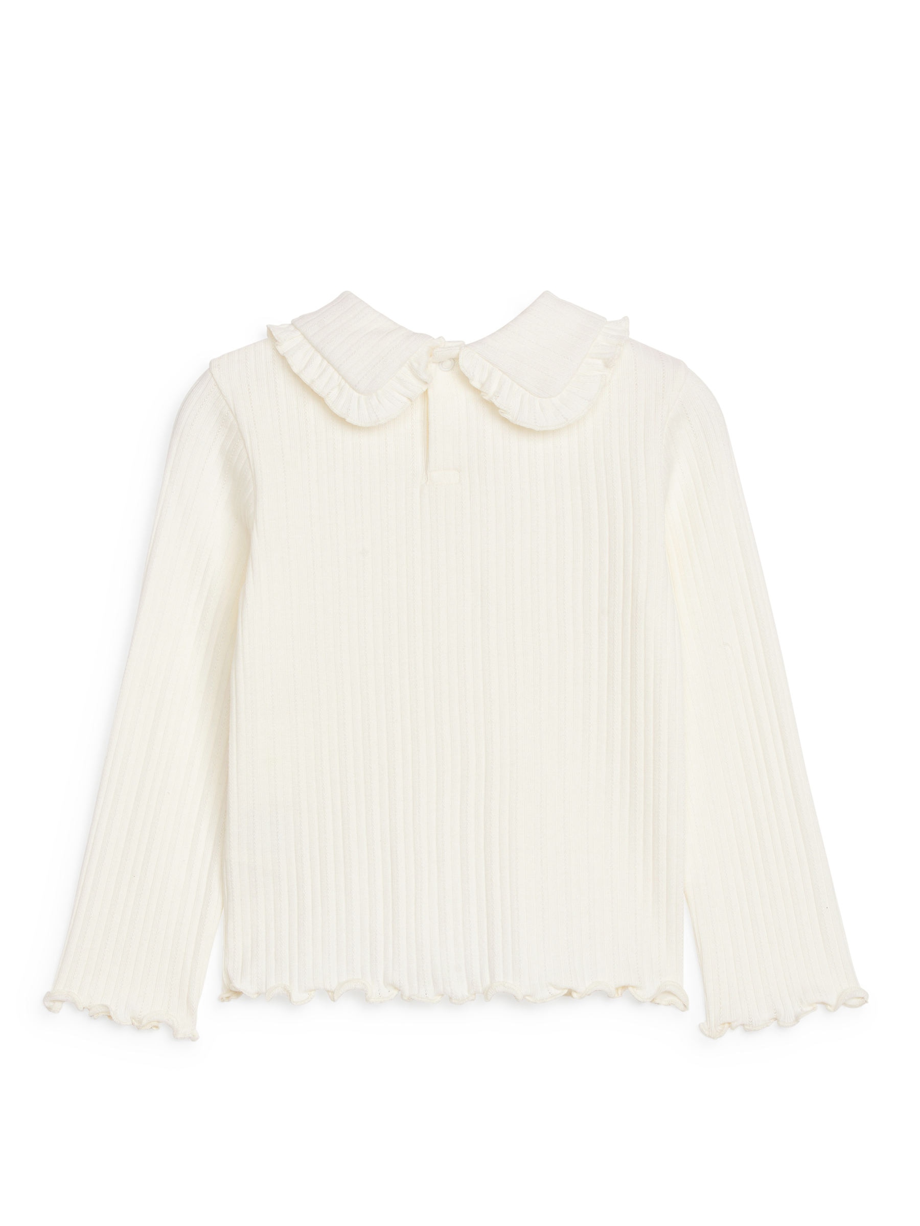 Frill Collar Pointelle Top - Off White - Regular fit - Children - StillMedia/DescriptiveStillLife - 3