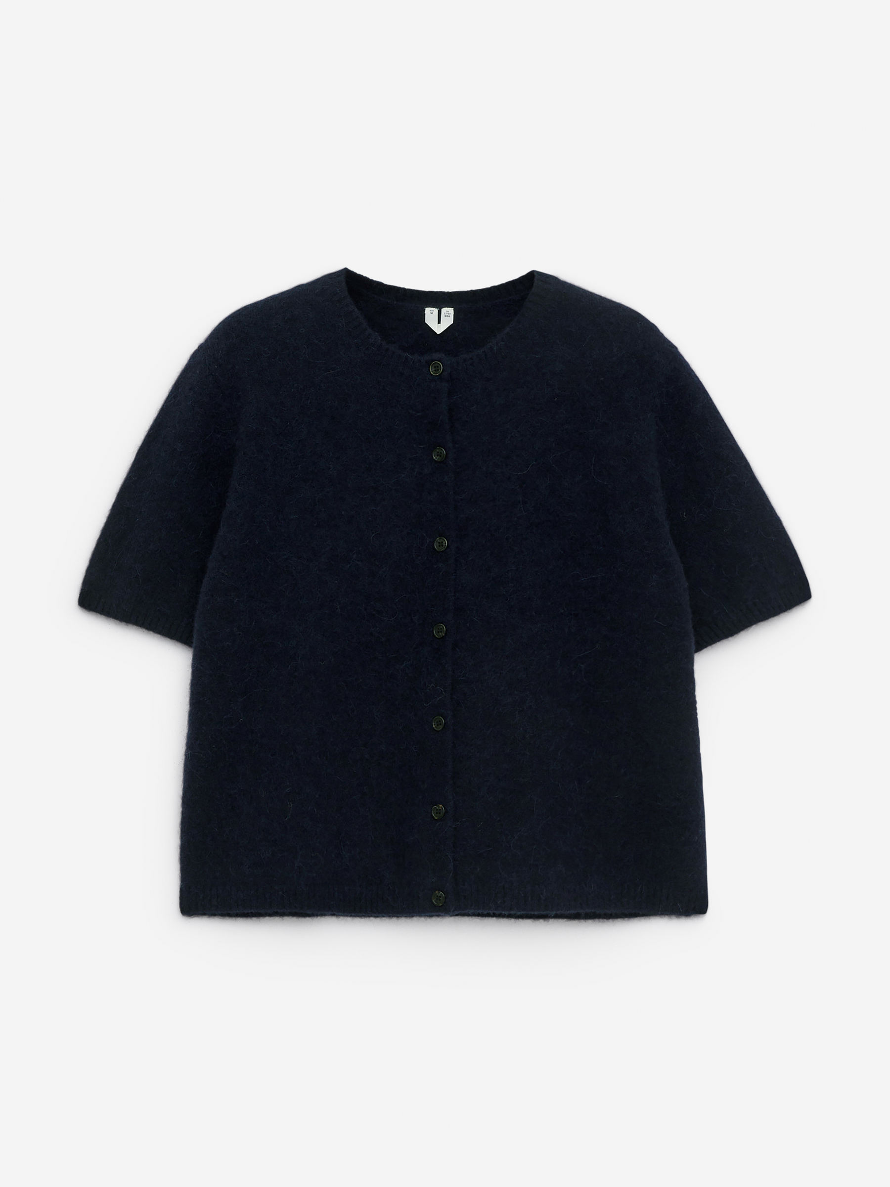 Alpaca-Wool Blend Cardigan-#3B312B-16387