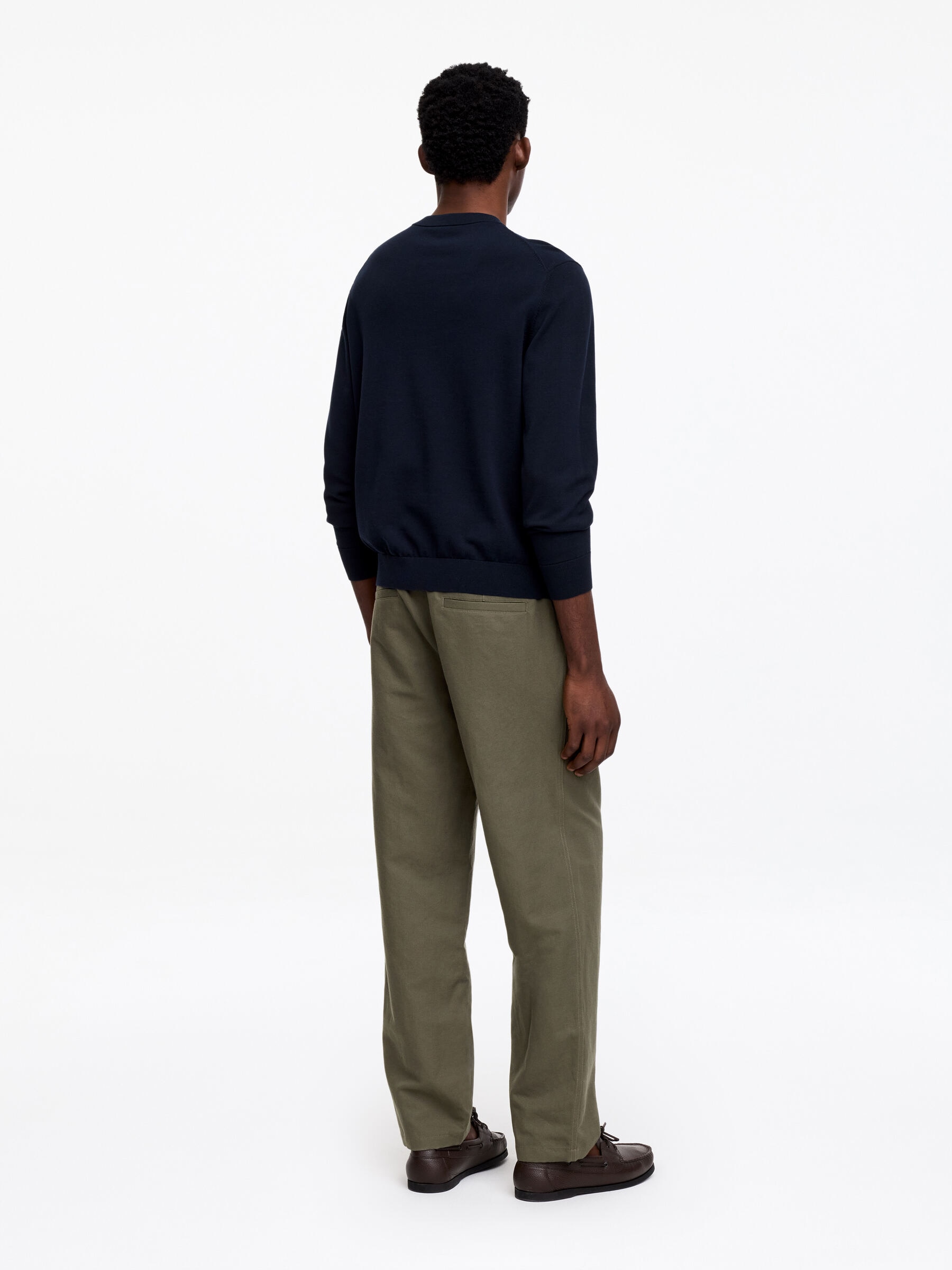 Linen Blend Trousers - Khaki Green - Relaxed fit - Men - StillMedia/Lookbook - 3