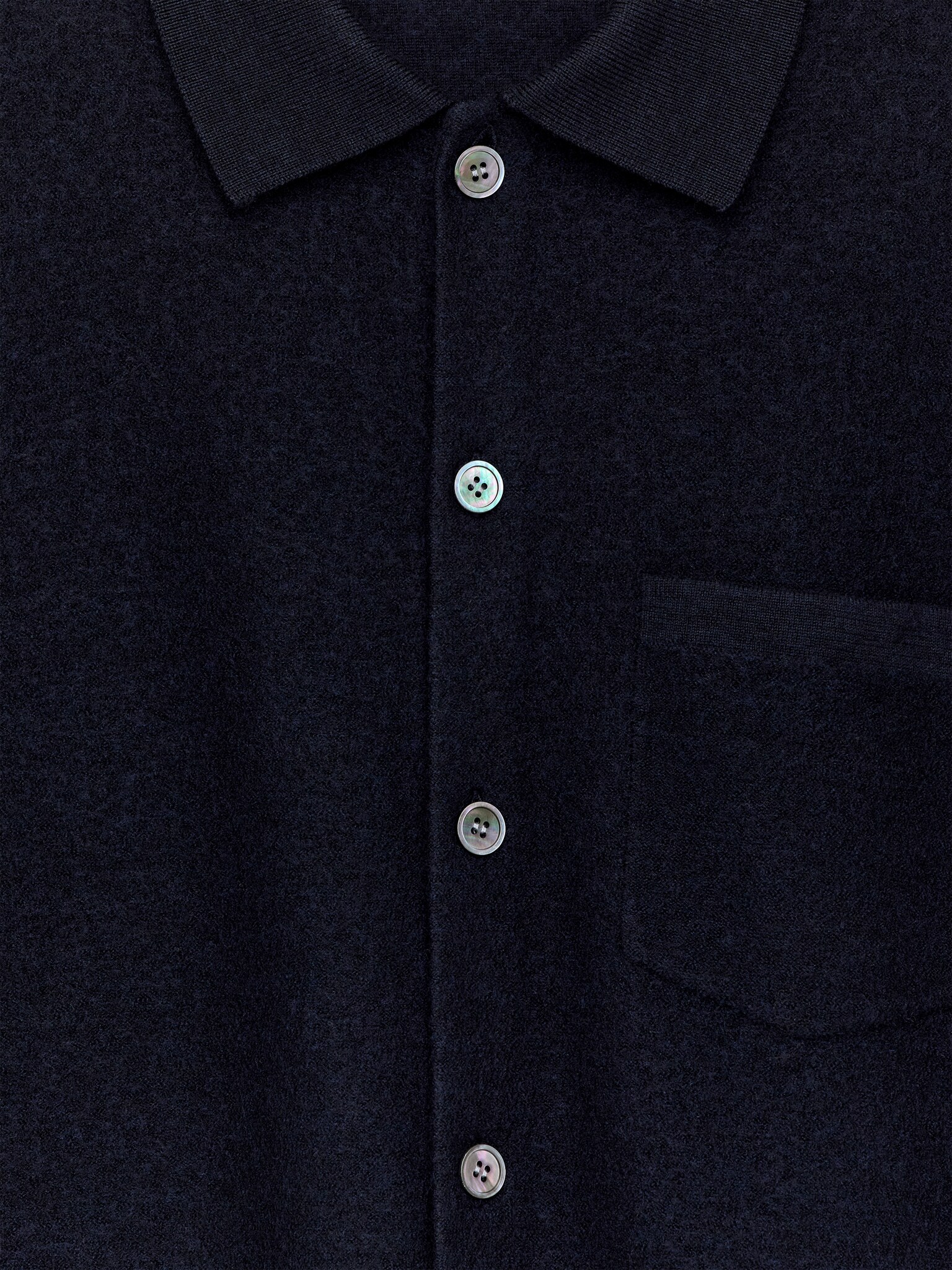 Cardigan en laine bouillie - Bleu foncé/gris/Marron - 6