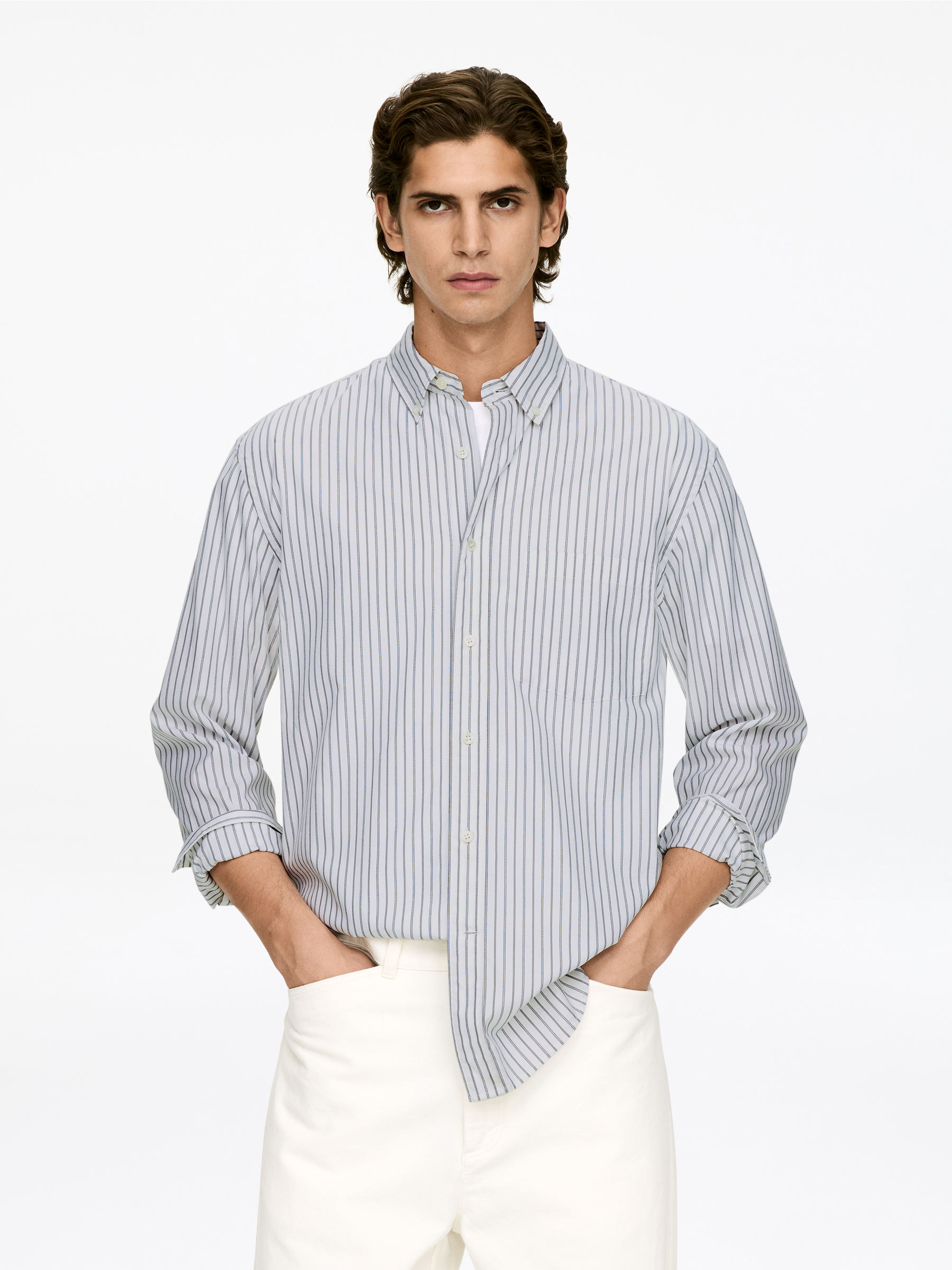 Relaxed Poplin Shirt-#5E5C5B-17094