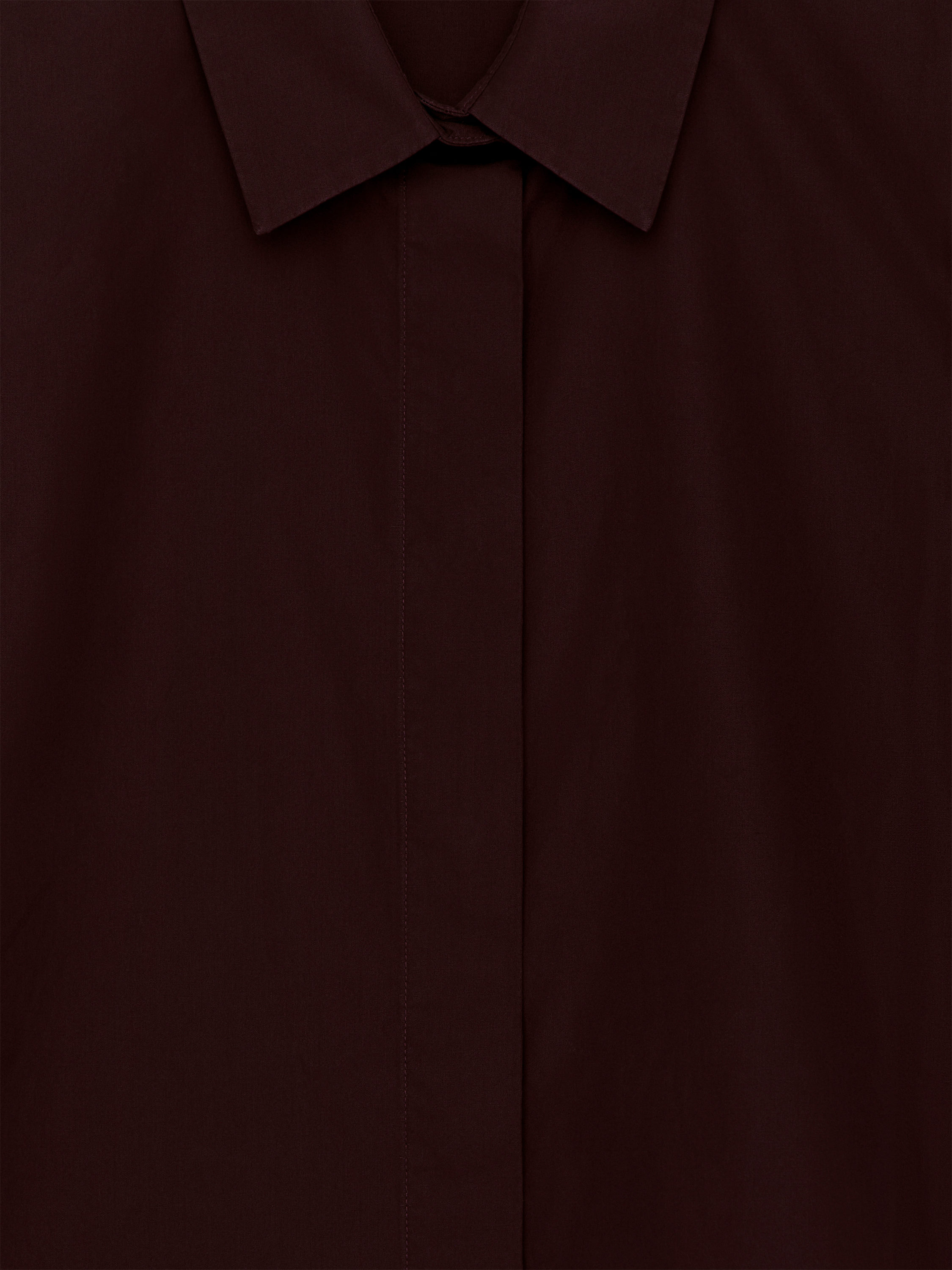 Regular-Fit Poplin Shirt - Burgundy - Regular fit - Women - StillMedia/DescriptiveDetail - 3