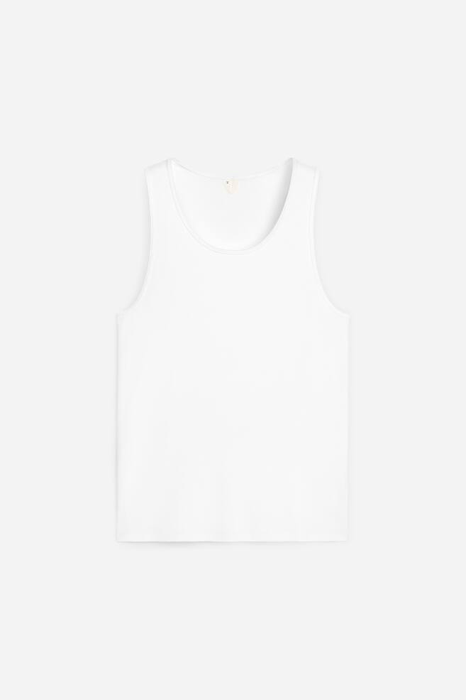 Top de tirantes de tipo deportivo de canalé - Blanco/Negro/Blanco - 1