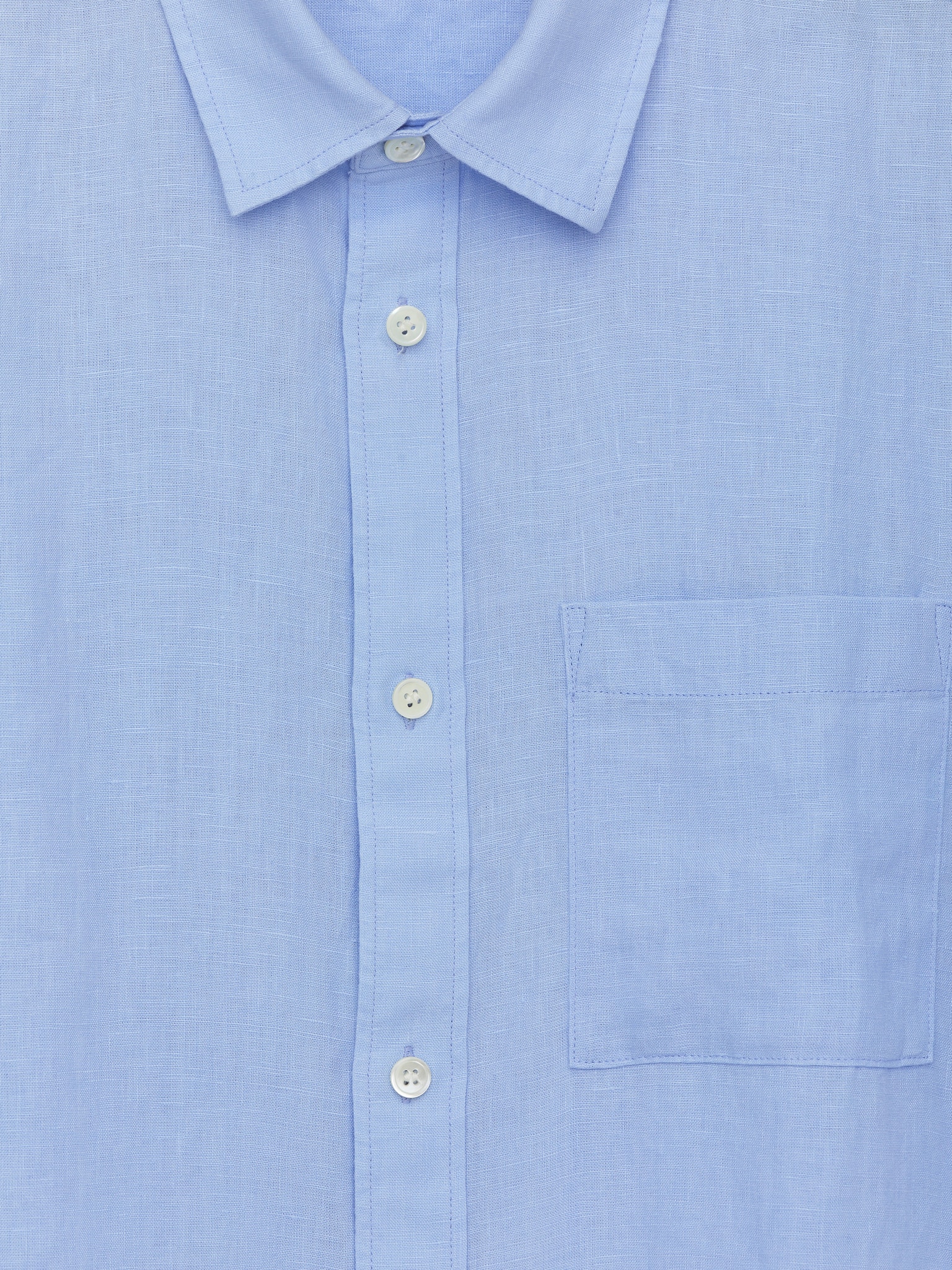 Chemise décontractée en lin - Bleu ciel/gris - 5