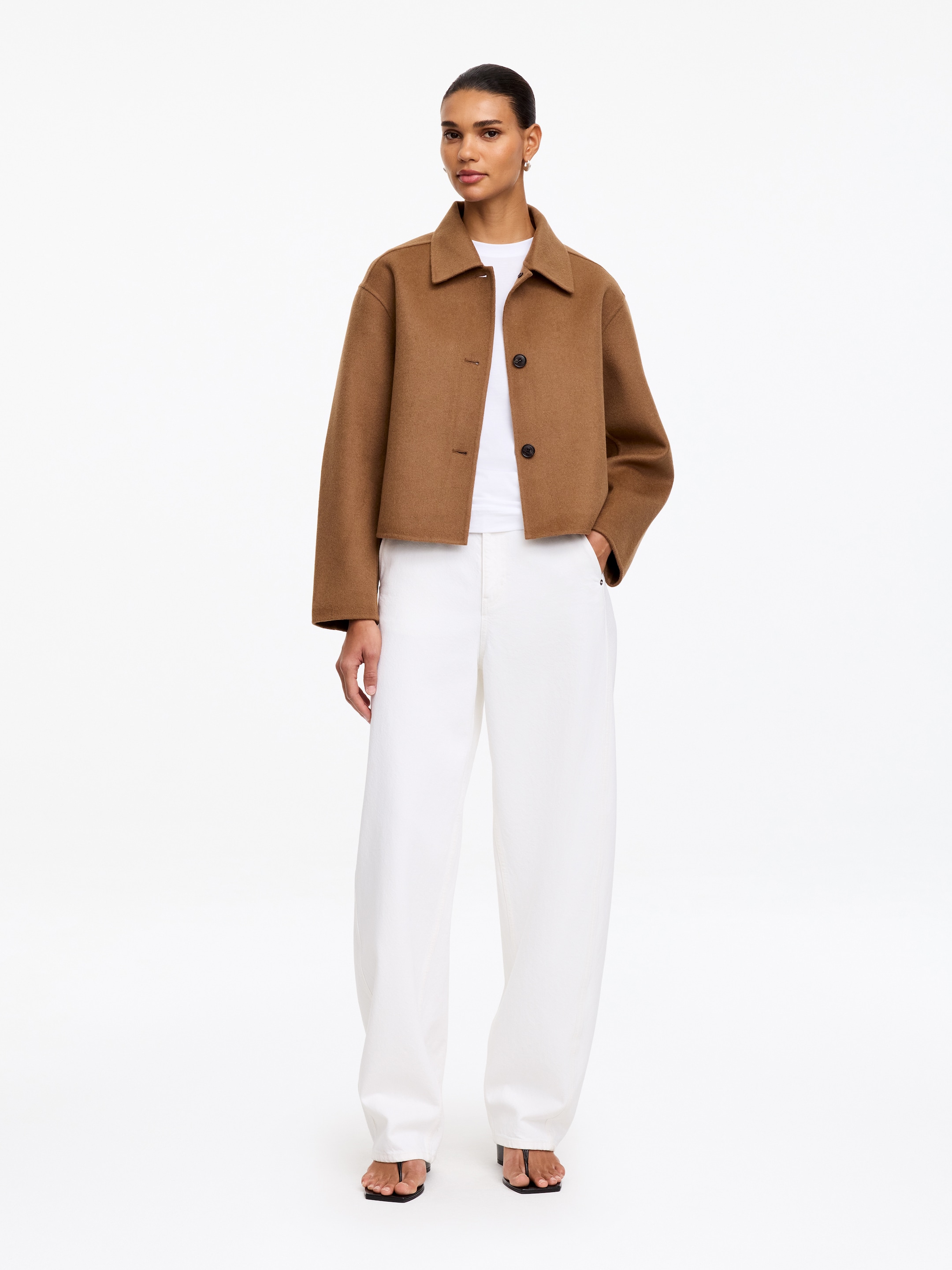Doublé Wool-Blend Overshirt-Beige-19951