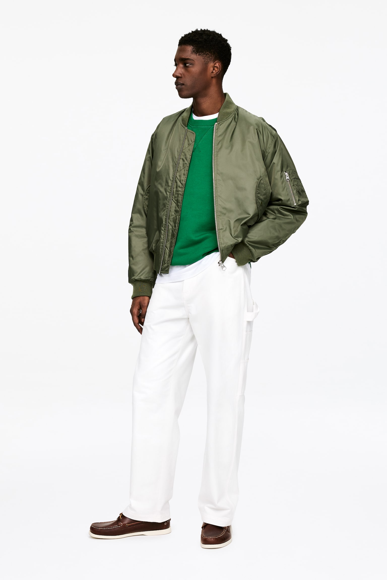 Felpa dalla vestibilità ampia - Verde/Rosa tenue/Grigio mélange - 5