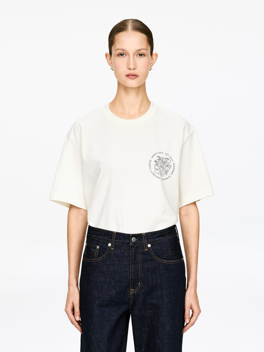 ARKET Women's  Café Printed T-Shirt White,  size S