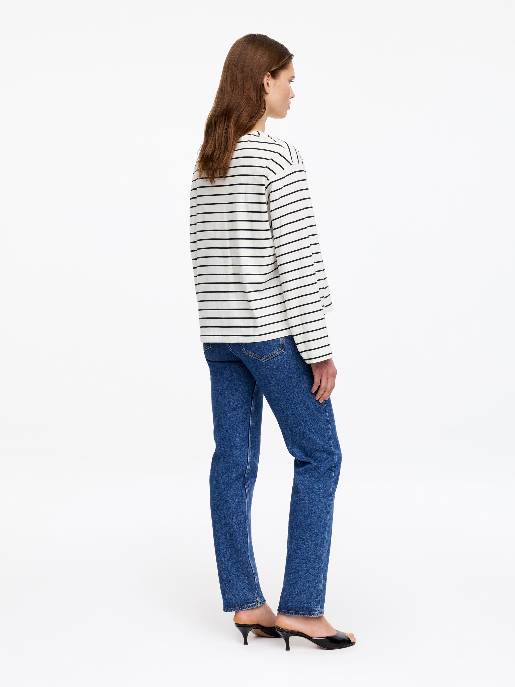 Langarmshirt - Weiß/Dunkelblau - Regular Fit - Damen - StillMedia/Lookbook - 3