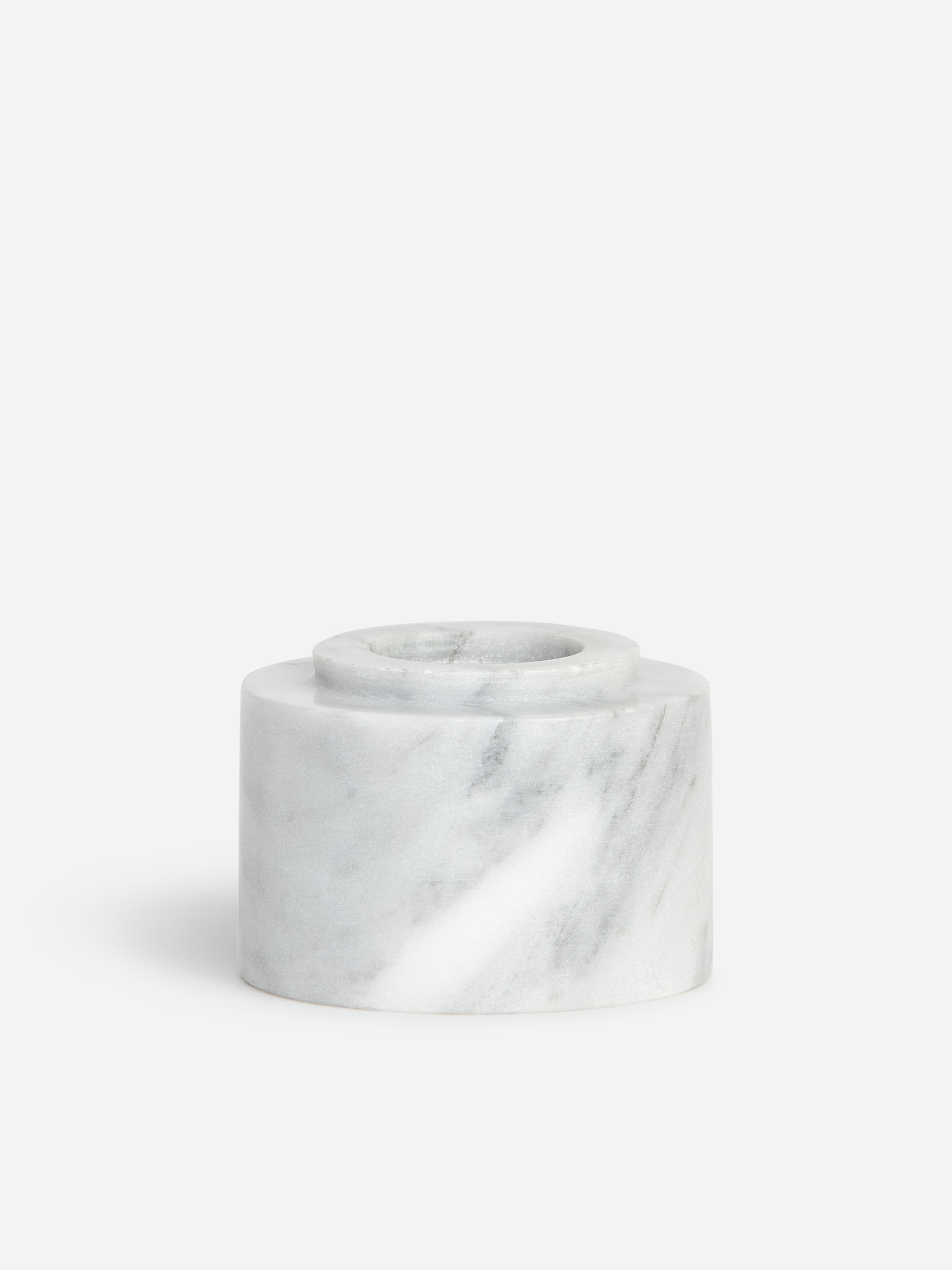 Marble Candle Holder-White-20527