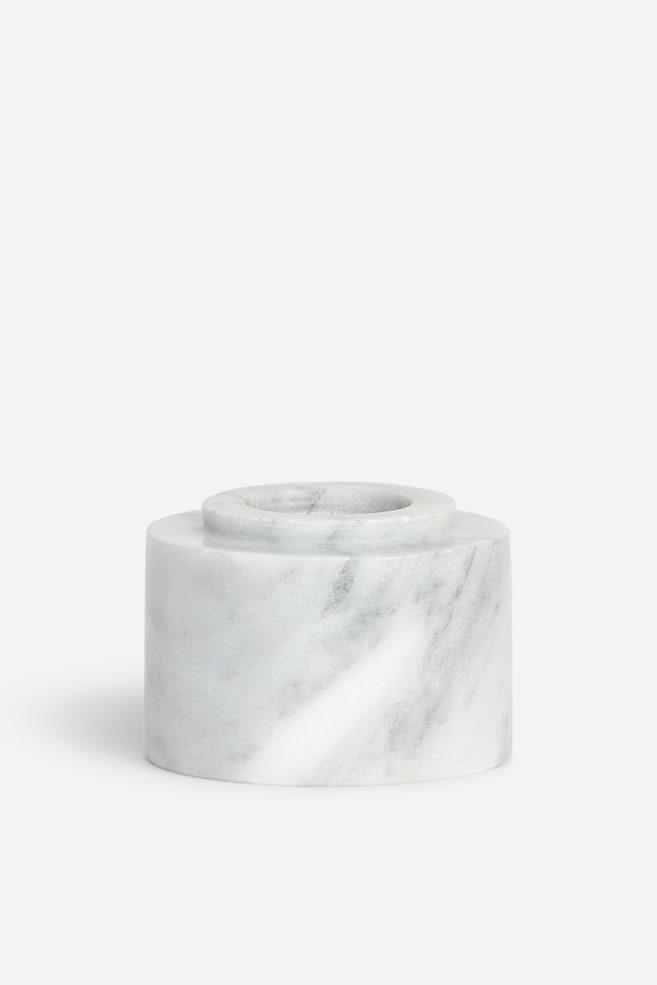 Marble Candle Holder - White - 1