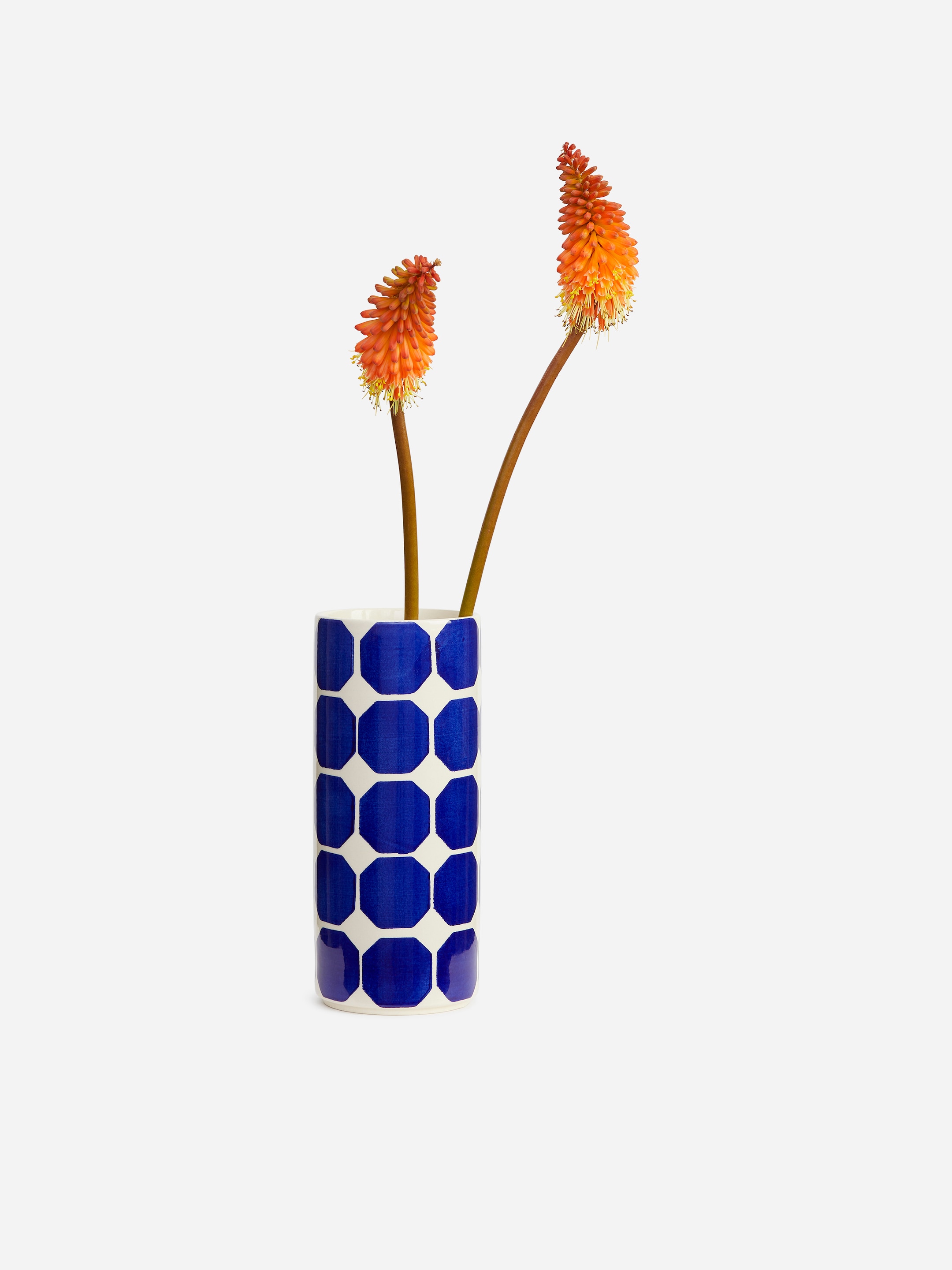 Vas i stengods, 23 cm - Blå/vit - homeware - StillMedia/DescriptiveStillLife - 2