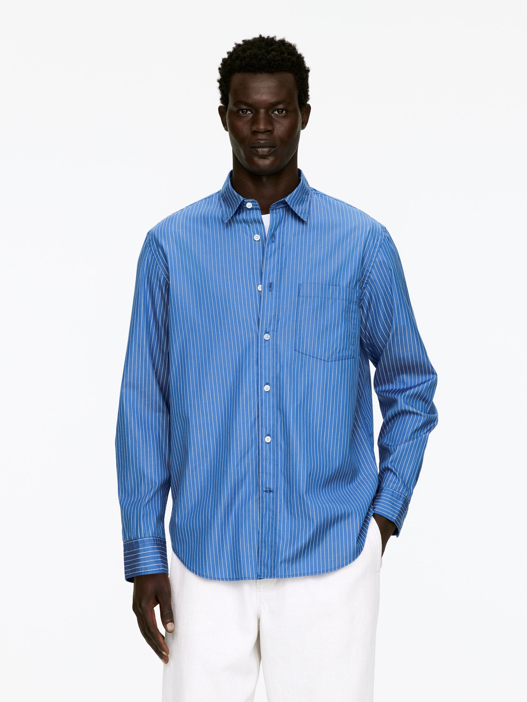 Relaxed Poplin Shirt-#3C4372-15997