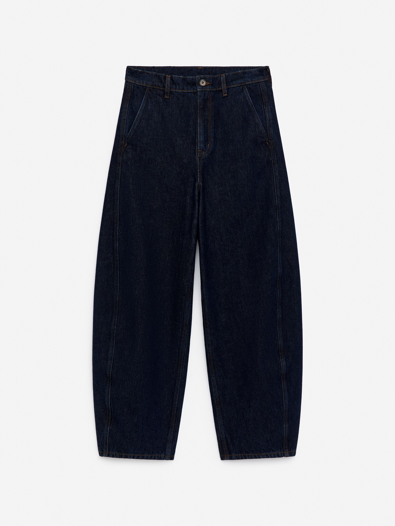 Jeans met barrel-leg - Donkerblauw