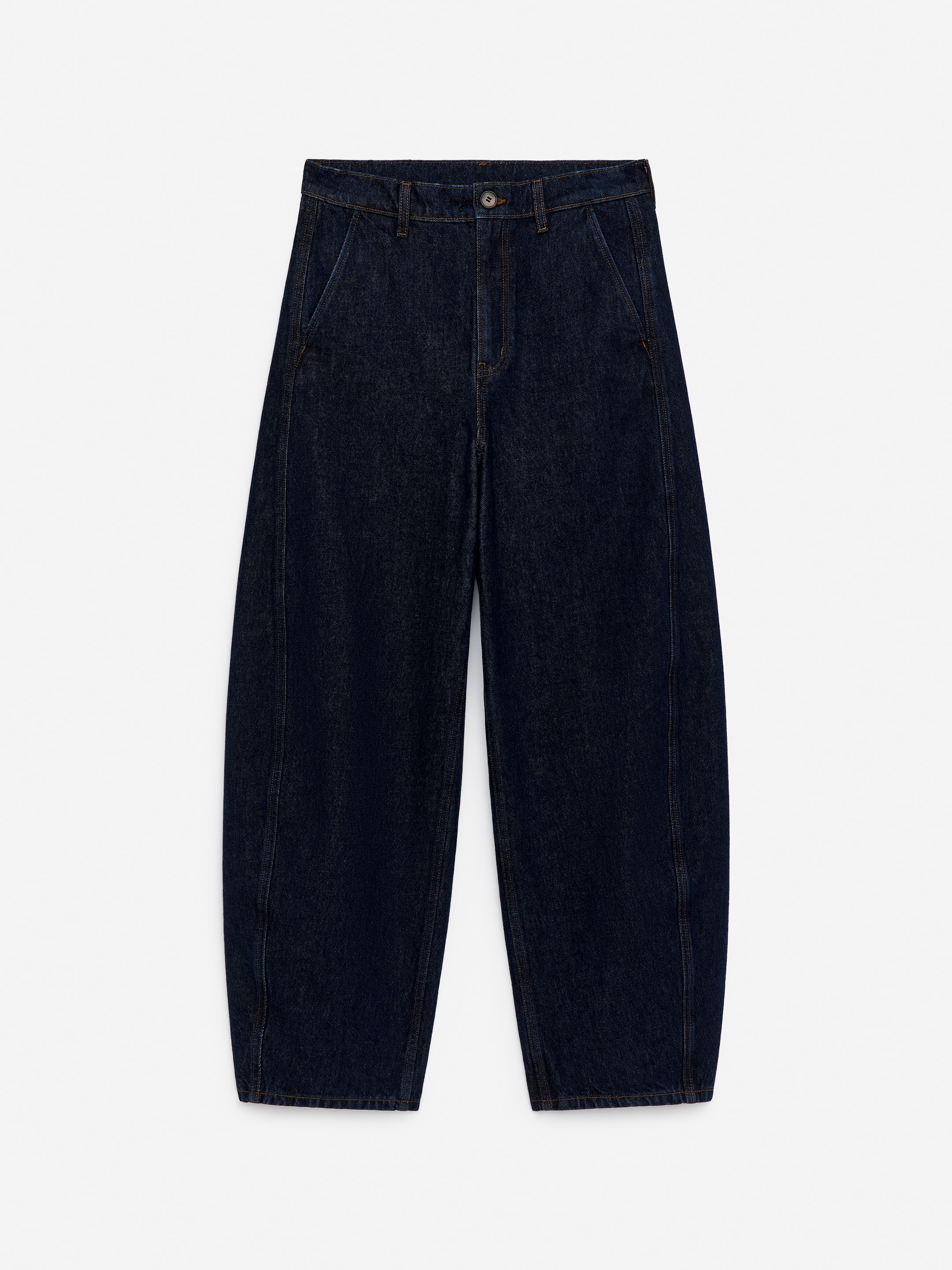 Barrel-Leg Jeans - Dark Blue - Relaxed fit - Women - StillMedia/DescriptiveStillLife - 3