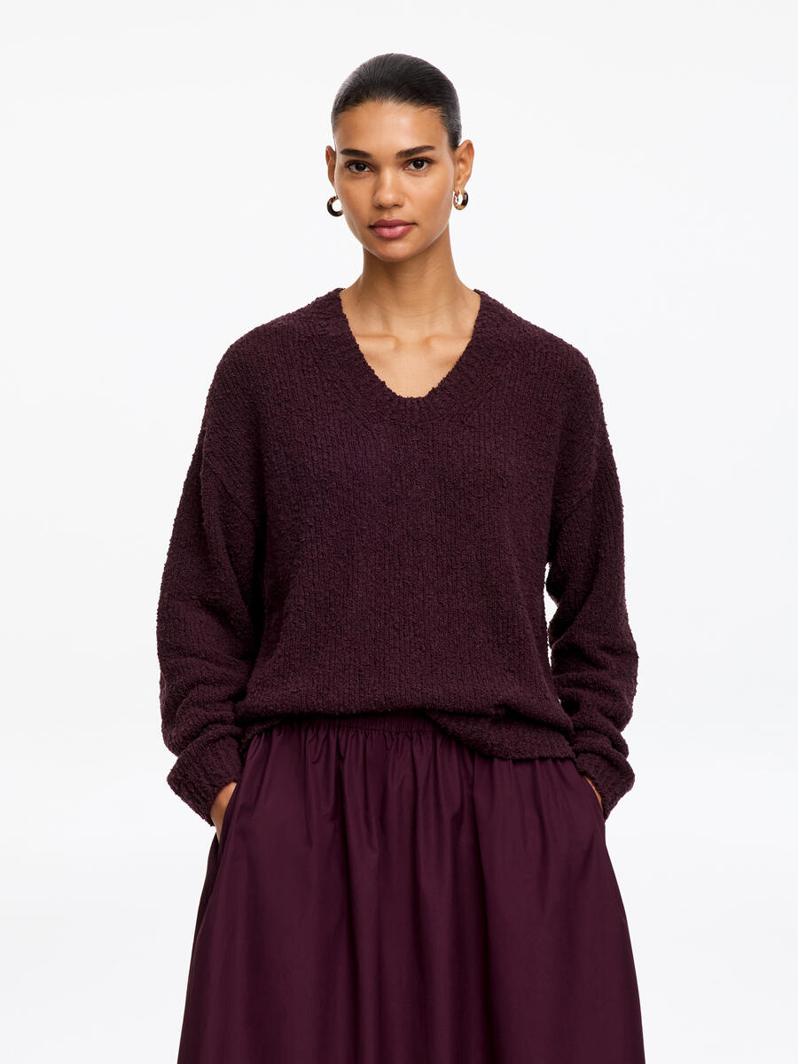 ARKET Women's  Cotton-Blend Bouclé Jumper Purple,  size S