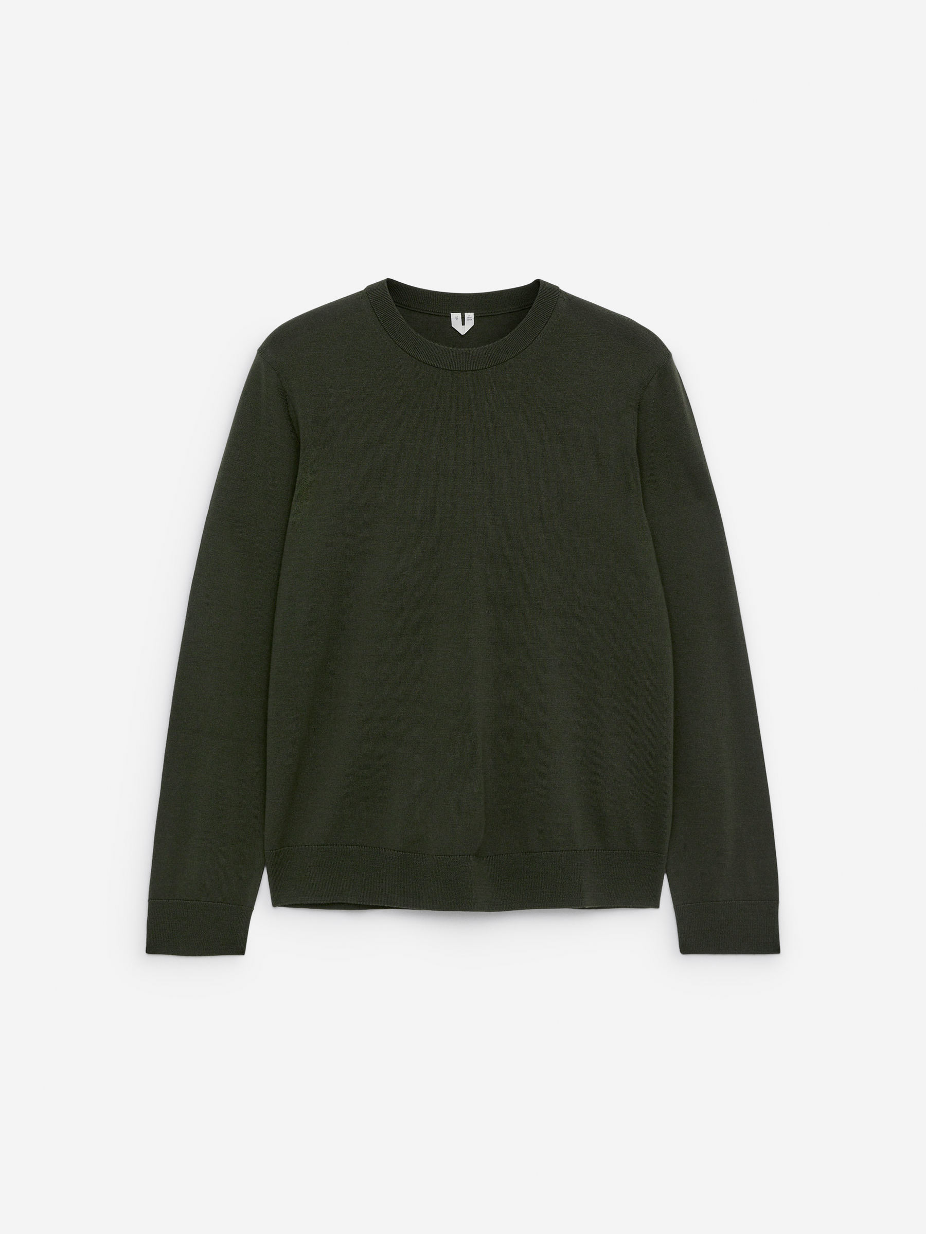 Fine-Knit Merino Jumper-#3A3931-10638