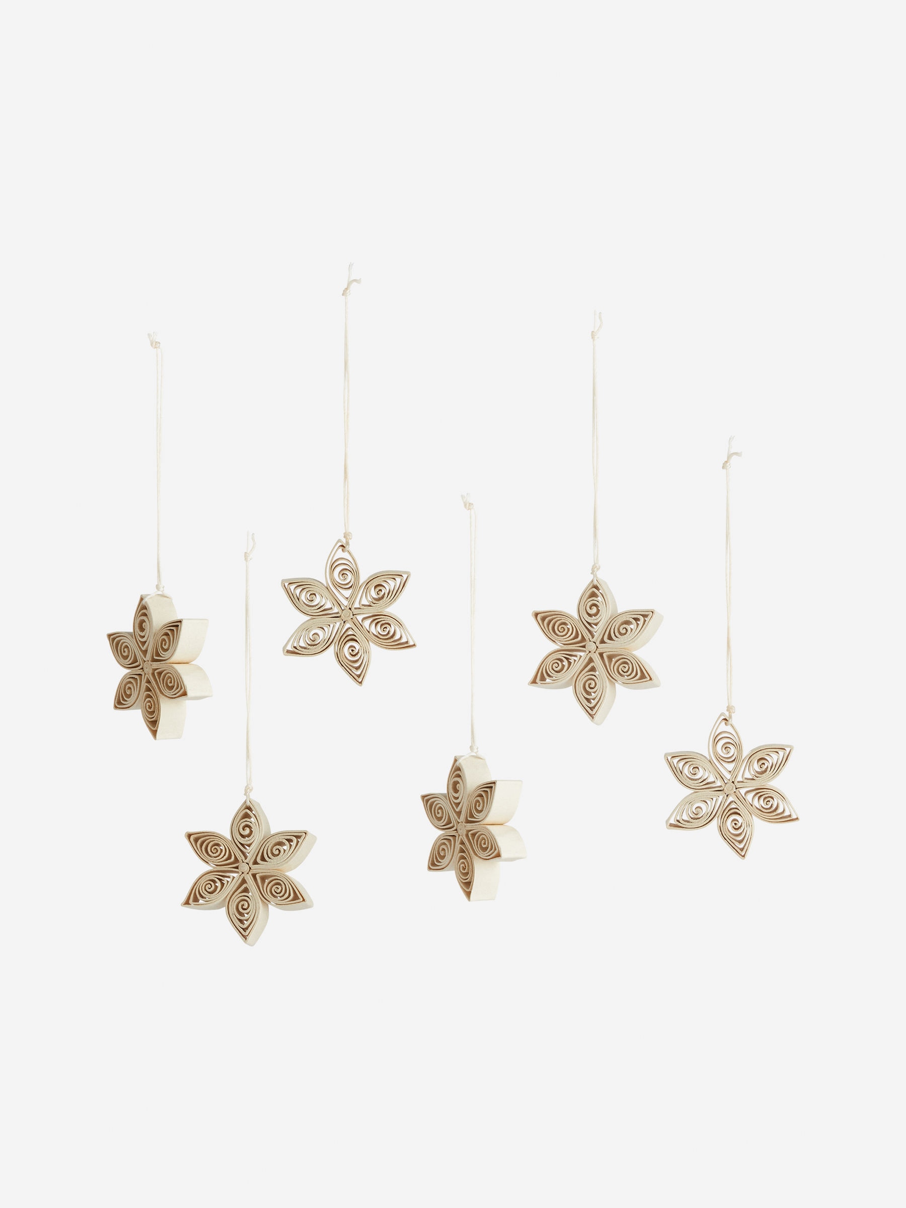 Papierornamente von A World of Craft, 6er-Set - Cremeweiß - Homeware - StillMedia/DescriptiveStillLife - 1