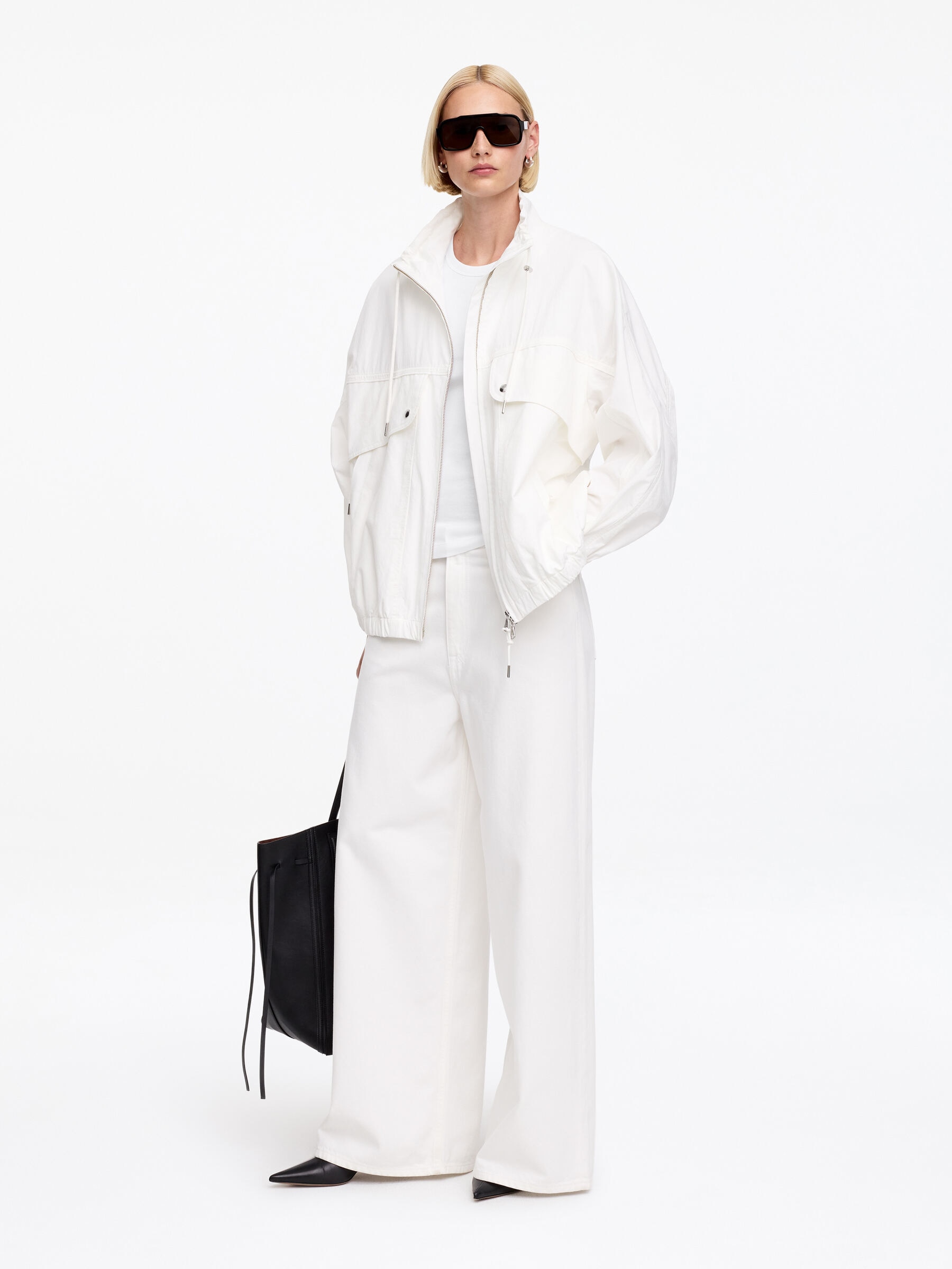 Motocyklowa koszulka bez rękawów w prążki - Biały - Fason normalny - Women - StillMedia/Lookbook - 39