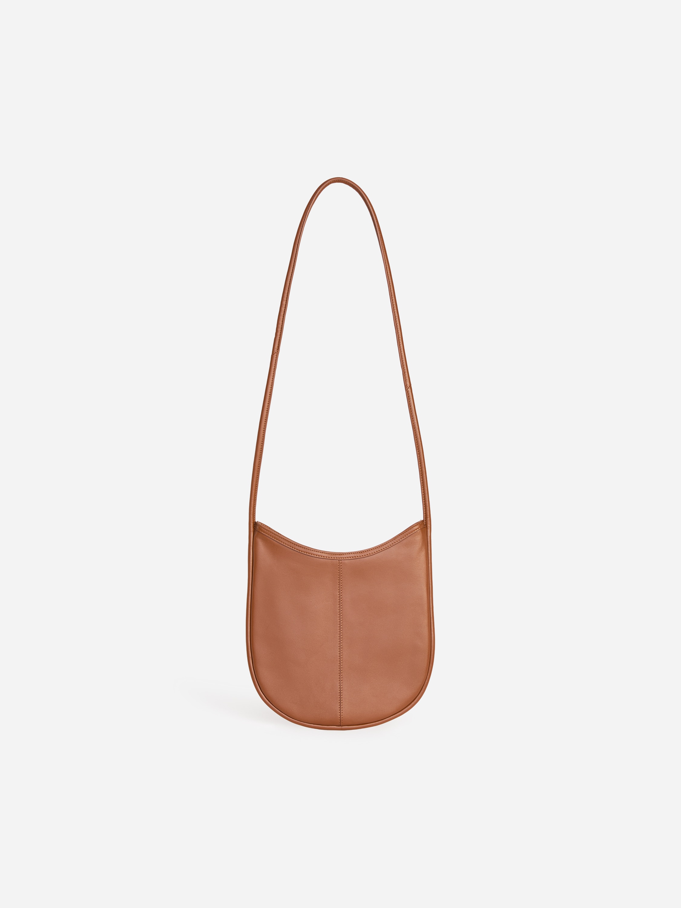 Halvemaanvormige crossbodytas - Bruin/Zwart