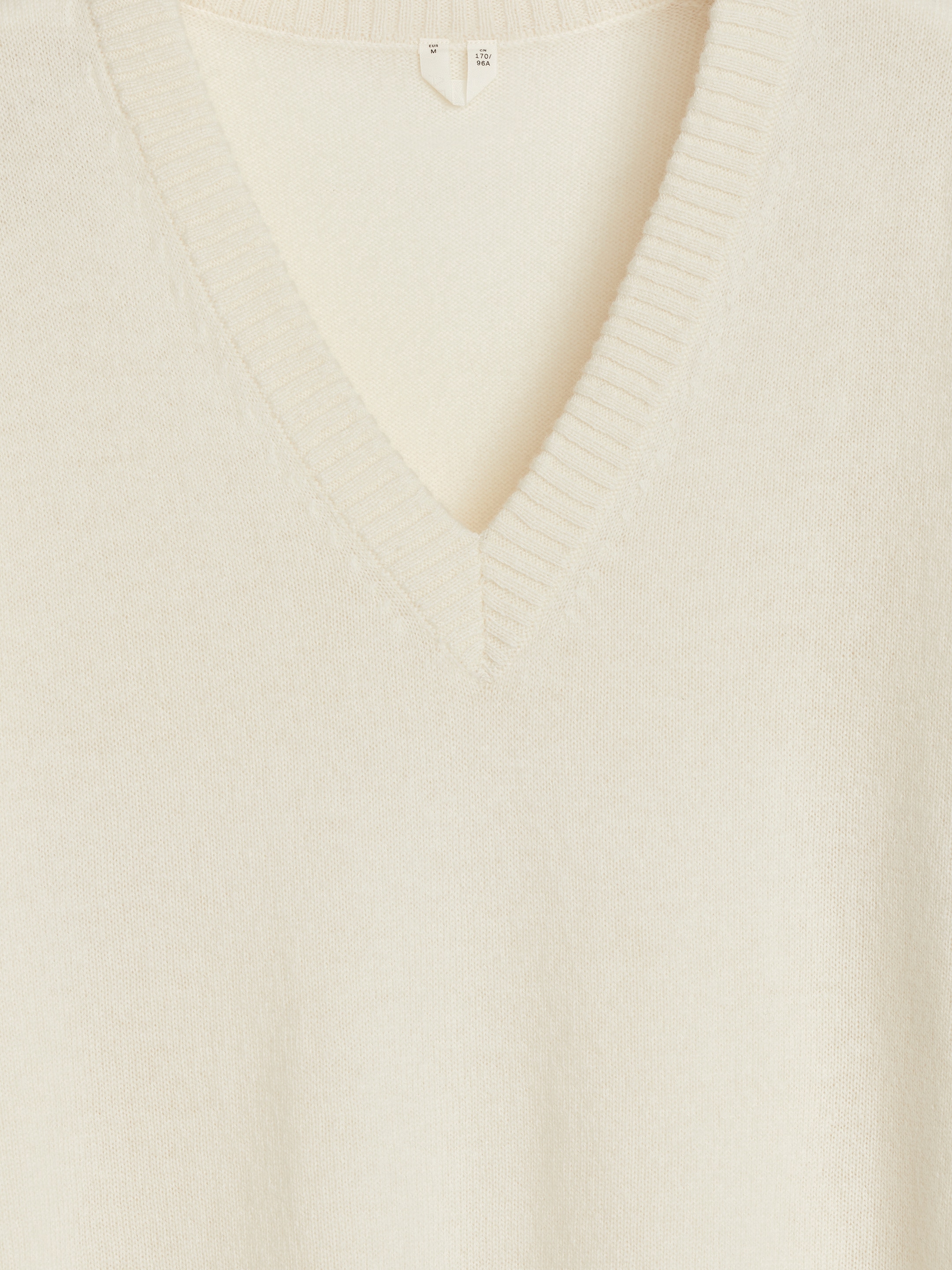 Abito in lana con scollo a V - Bianco sporco - Loose fit - Women - StillMedia/DescriptiveDetail - 2
