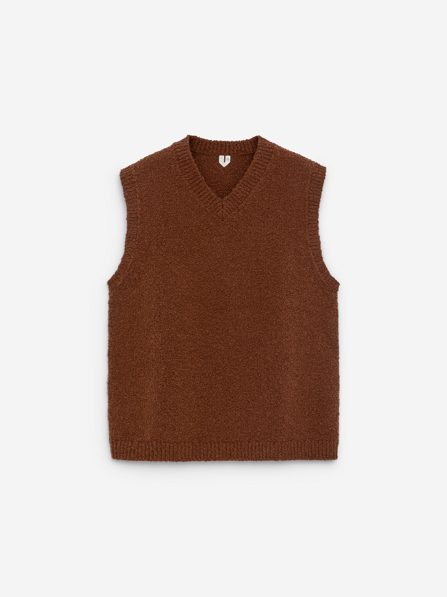 Bouclé V-Neck Vest-#3C3533-16328