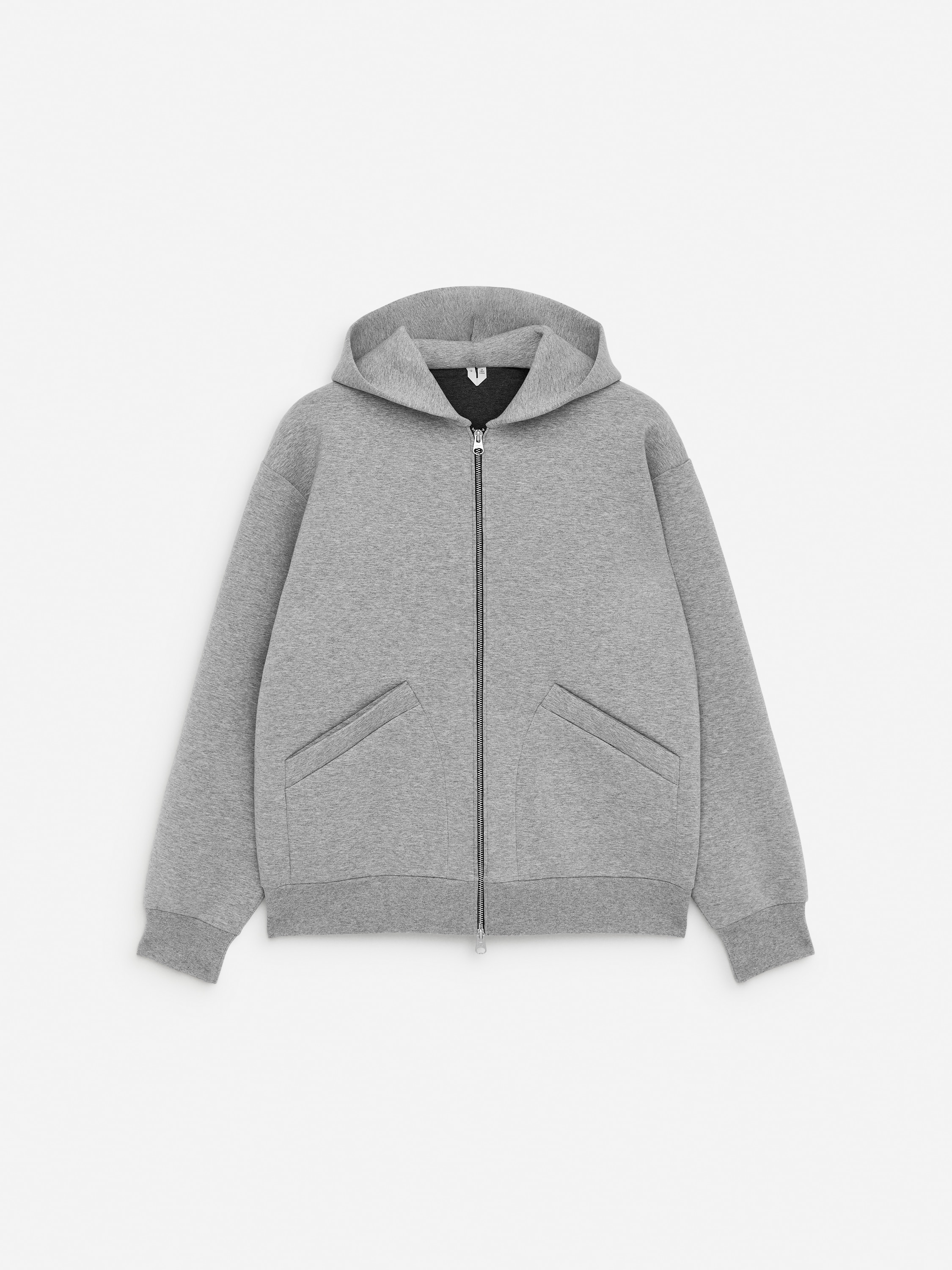 Scuba Zip Hoodie - Grey Melange/Dark Red/Dark Blue