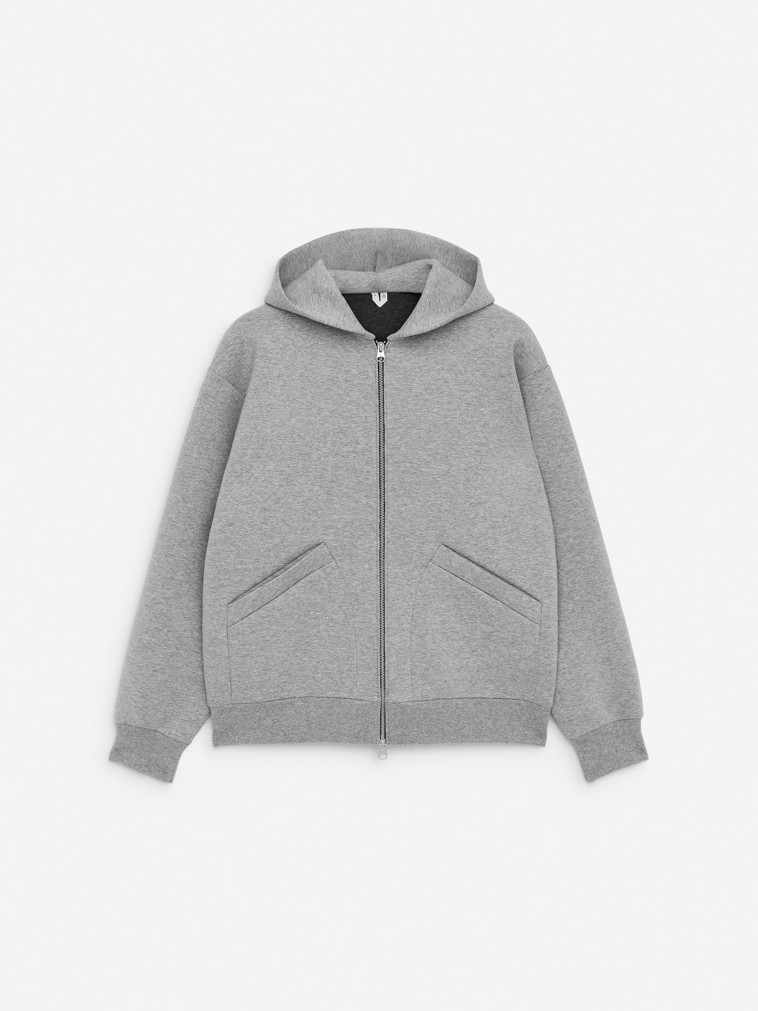 Sweat à capuche zippé en néoprène - Gris chiné/Bleu foncé/Rouge foncé - 2