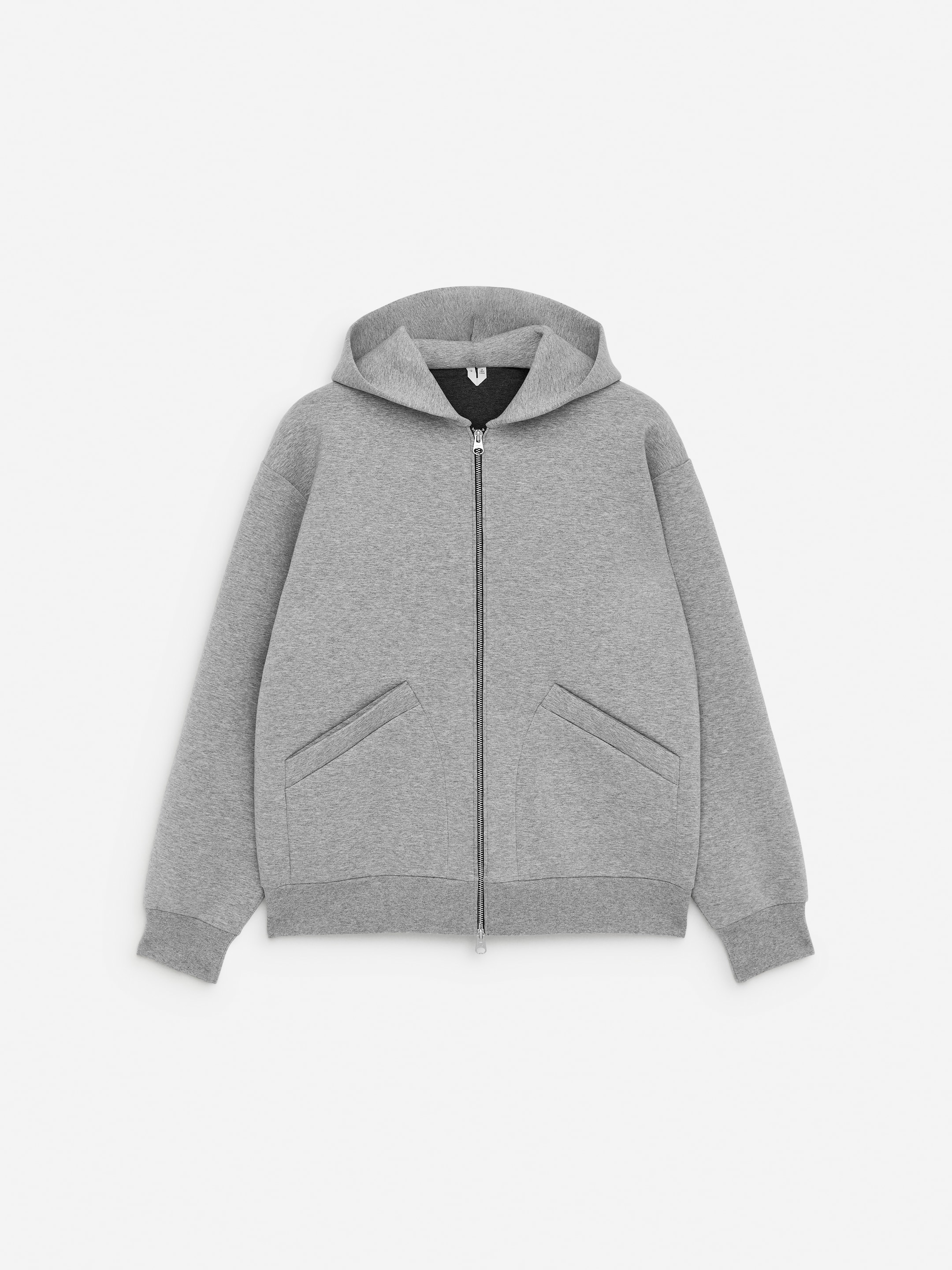 Sweat à capuche zippé en néoprène-#666B75-16748