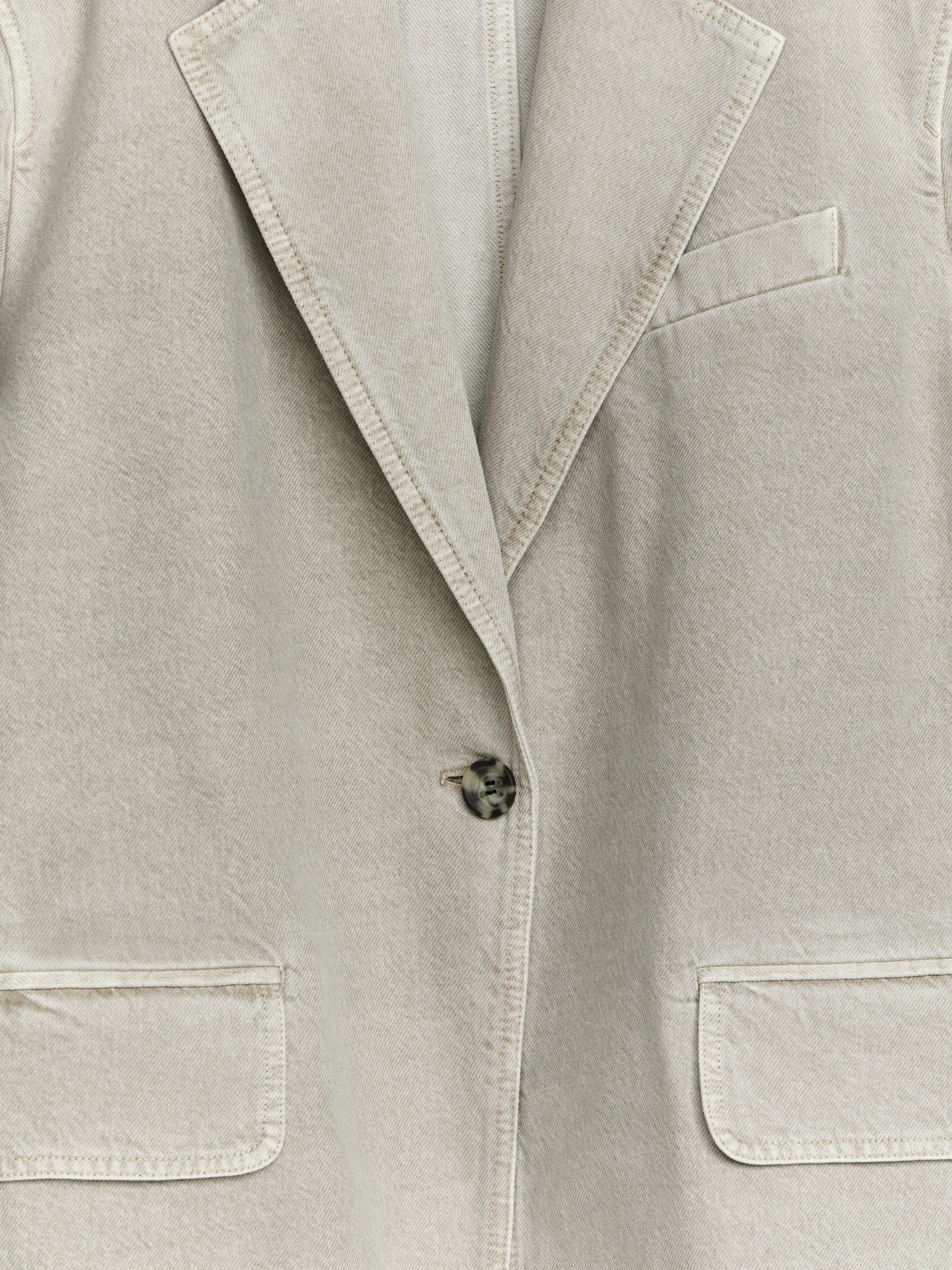 Oversized Denim Blazer - Greige - Regular fit - Women - StillMedia/DescriptiveDetail - 1