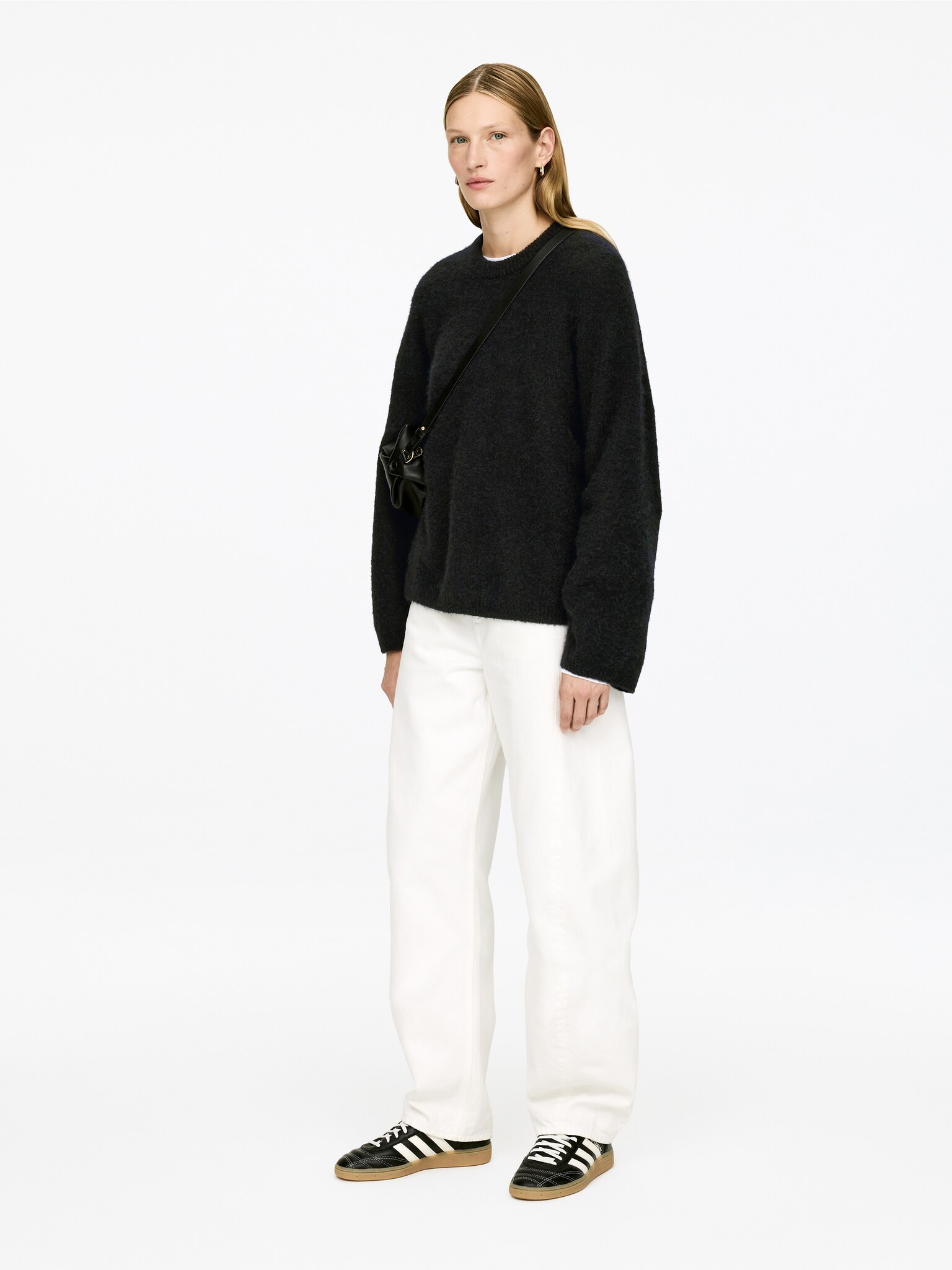 Pull en mélange de laine et d'alpaga - Noir/Bordeaux foncé/Rouge/Blanc cassé/Beige/Rouge-orangé - 5