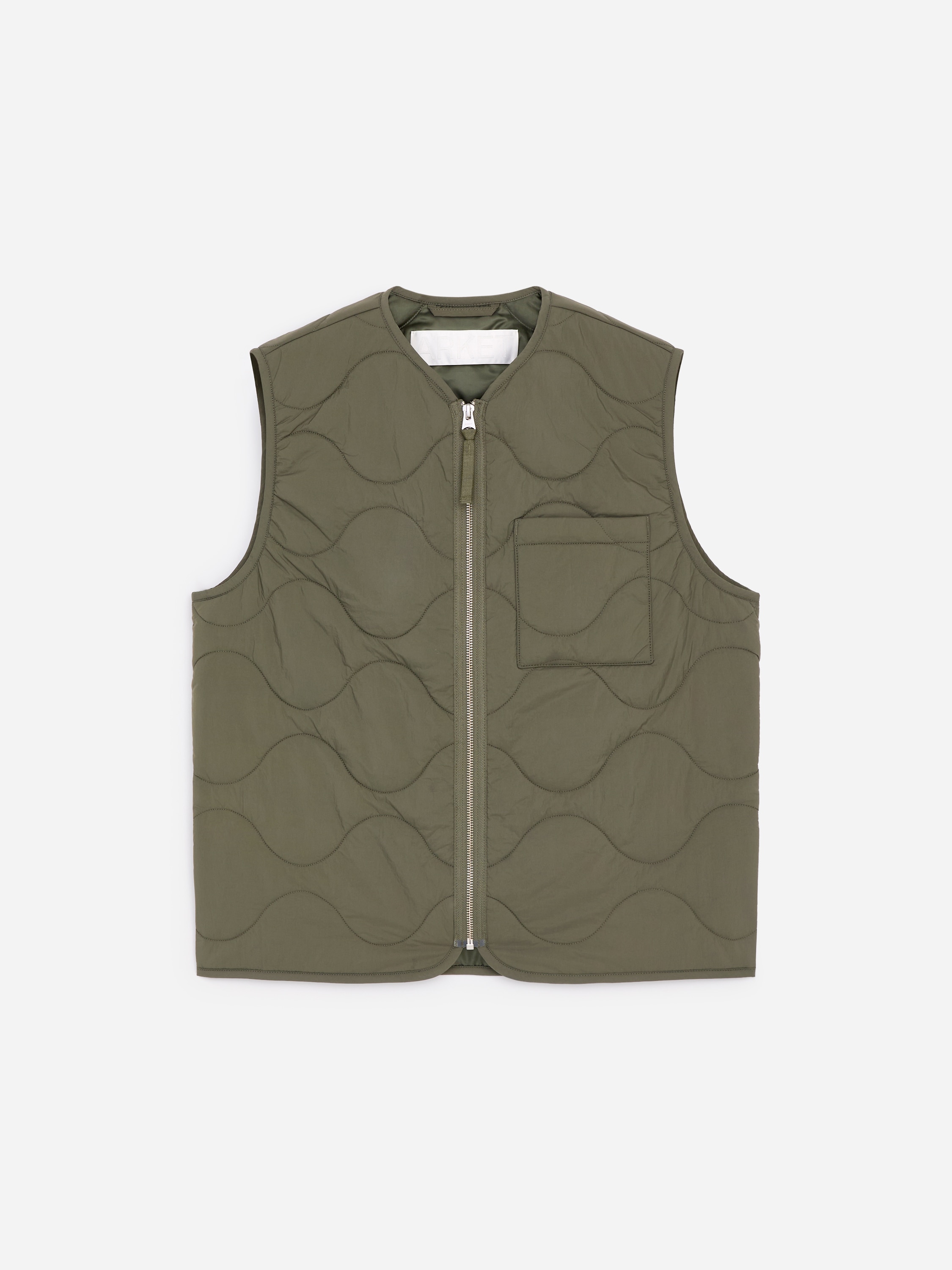 Gesteppte 2-in-1-Liner-Weste - Khaki/Schwarz/Blaugrau