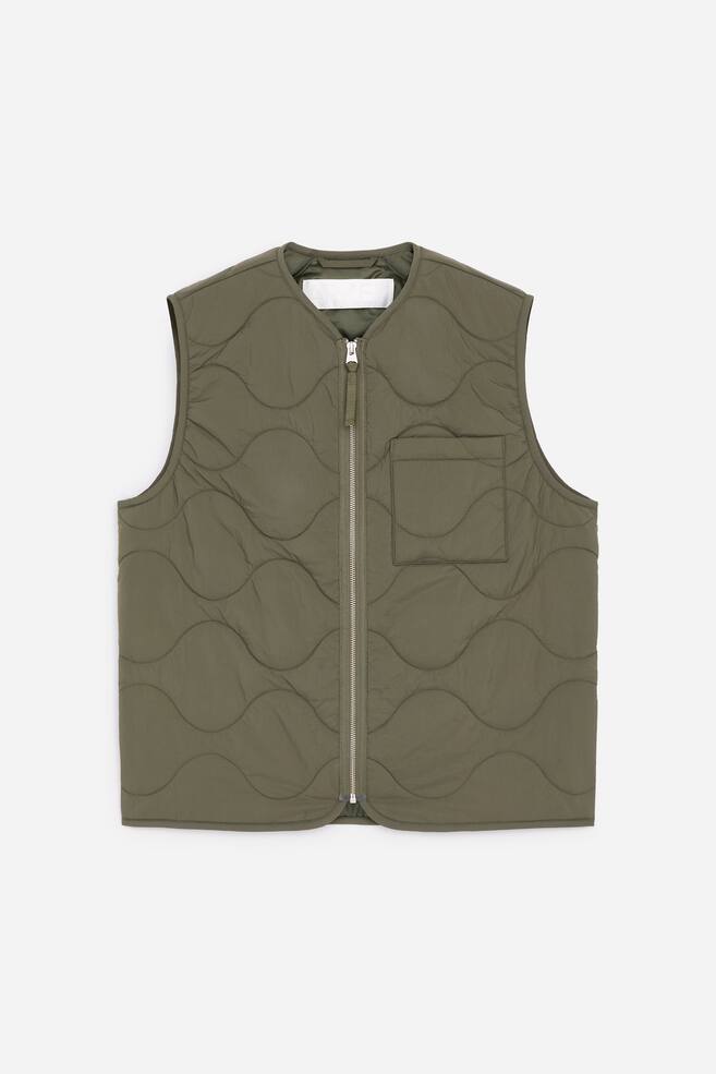 Veste matelassée sans manches 2-en-1 - Vert kaki/Gris bleuté/Noir - 1