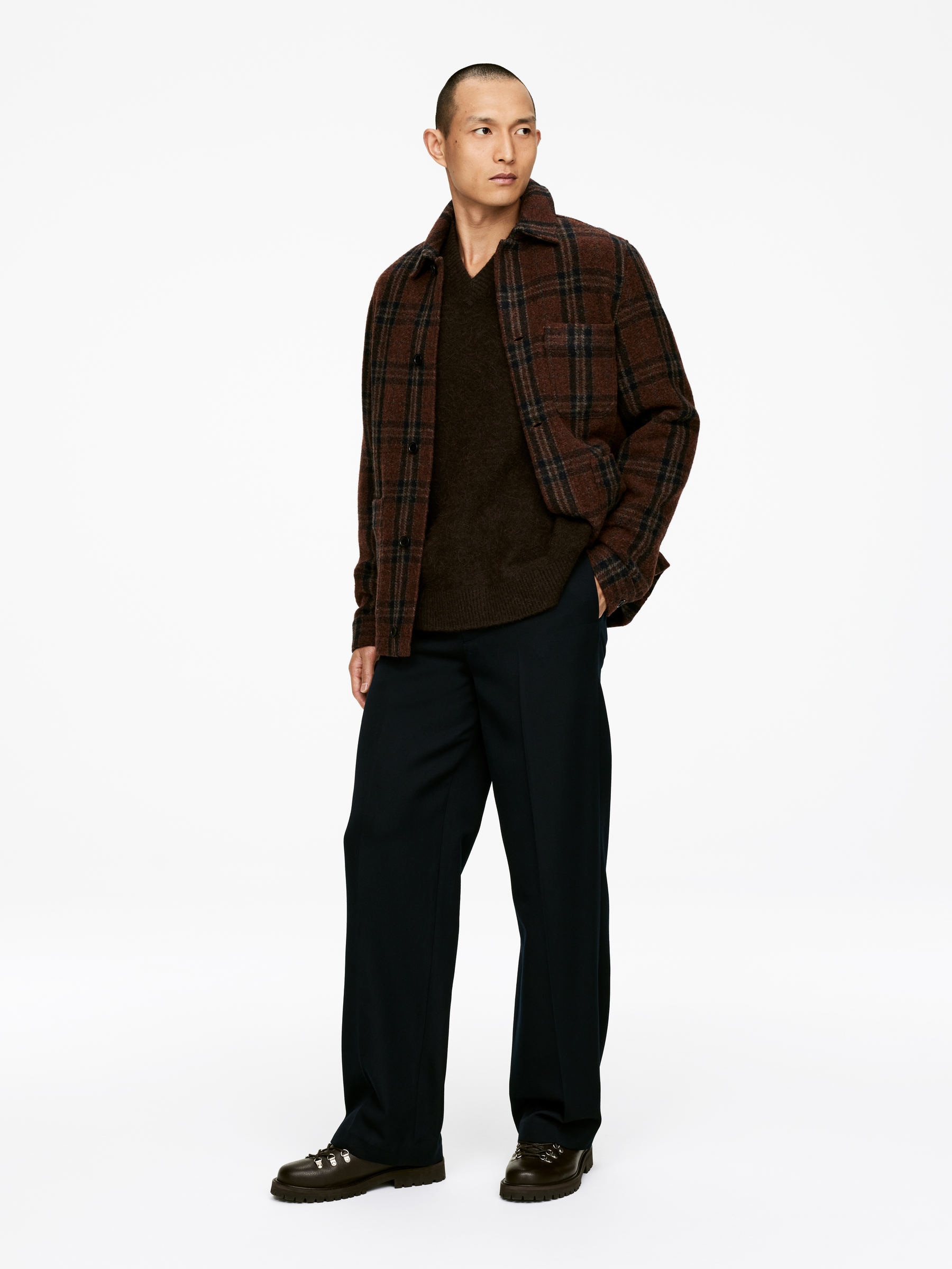 Tröja med lös passform i alpacka och ull - Brun - Relaxed fit - Men - StillMedia/Lookbook - 6