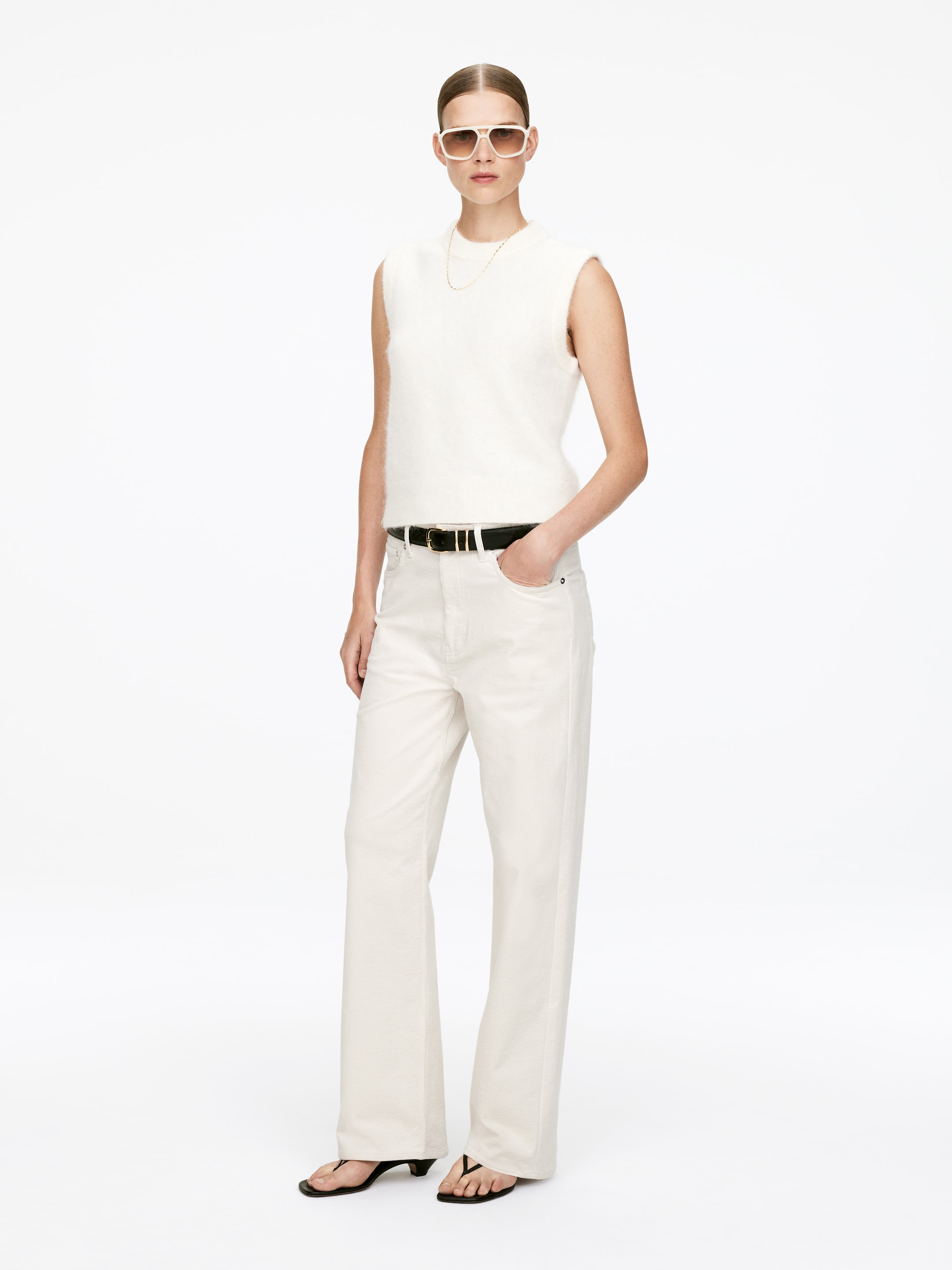 Visualizza immagine più grande: Jeans CORAL wide in velluto a coste - Bianco sporco - DONNA | H&M IT 2
